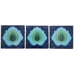 3 Original  Art Deco Tiles  by Gilliot Hemiksen, circa 1930