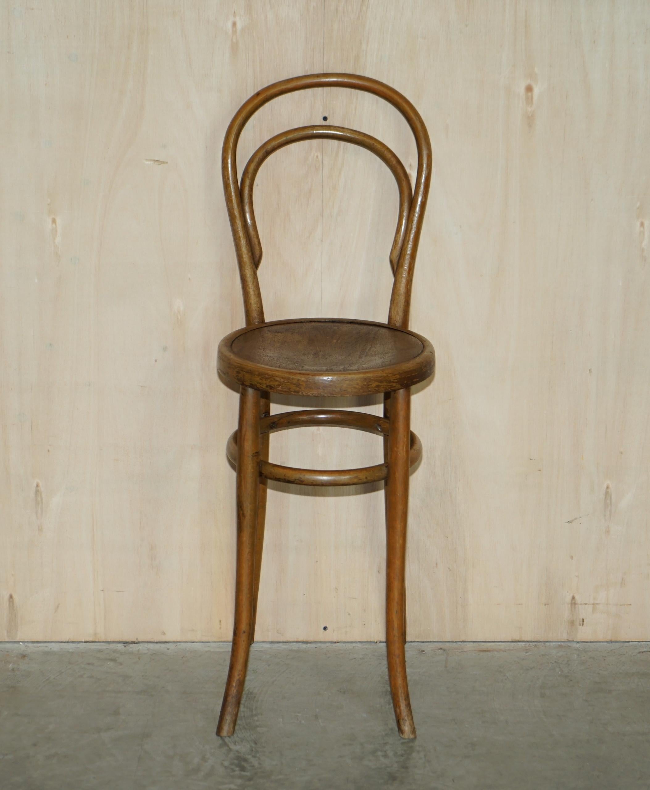 3 Original circa 1920 Mundus Vienna Austria Bentwood High Back Kitchen Chairs For Sale 1