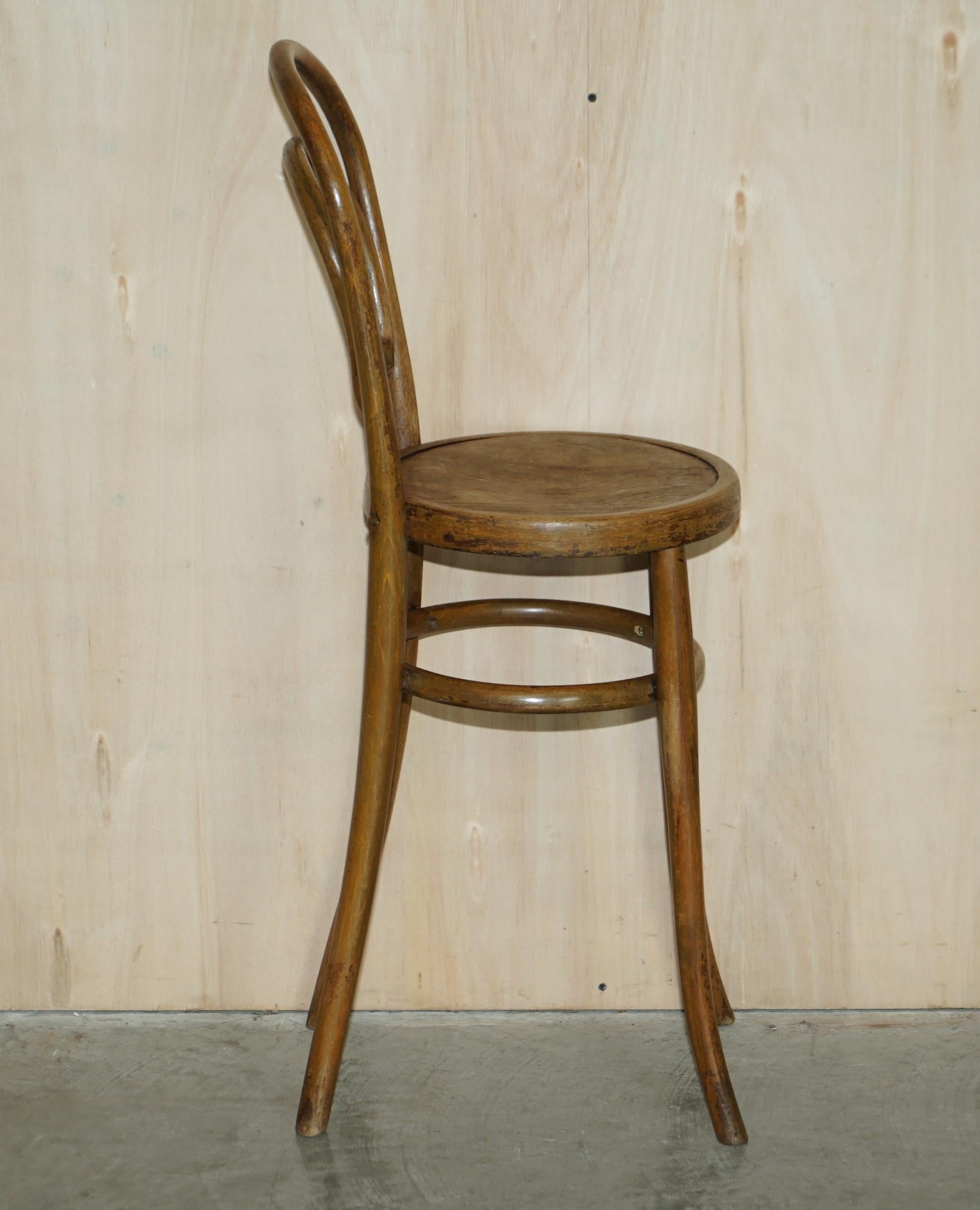 3 Original circa 1920 Mundus Vienna Austria Bentwood High Back Kitchen Chairs For Sale 3
