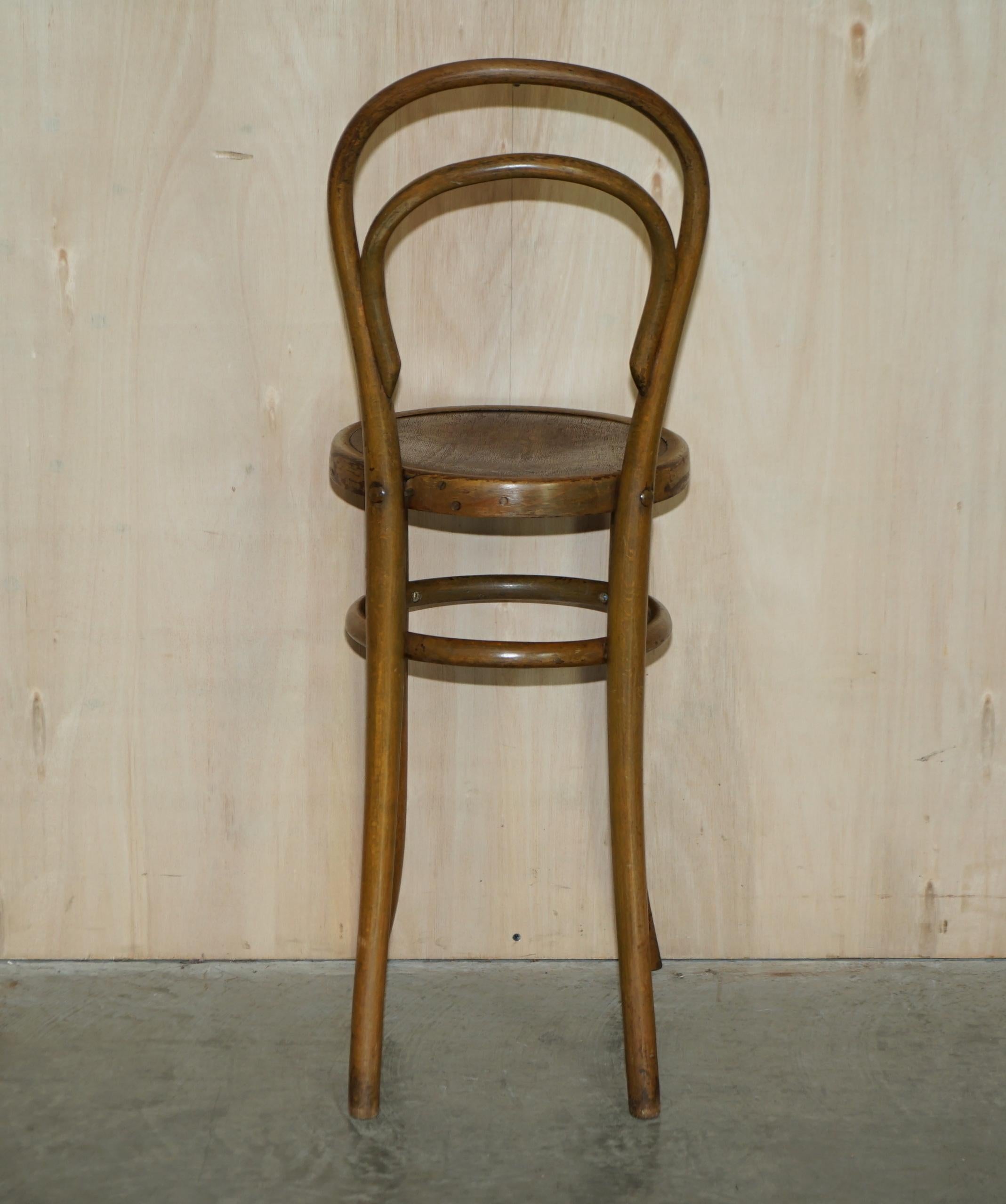 3 Original circa 1920 Mundus Vienna Austria Bentwood High Back Kitchen Chairs For Sale 4