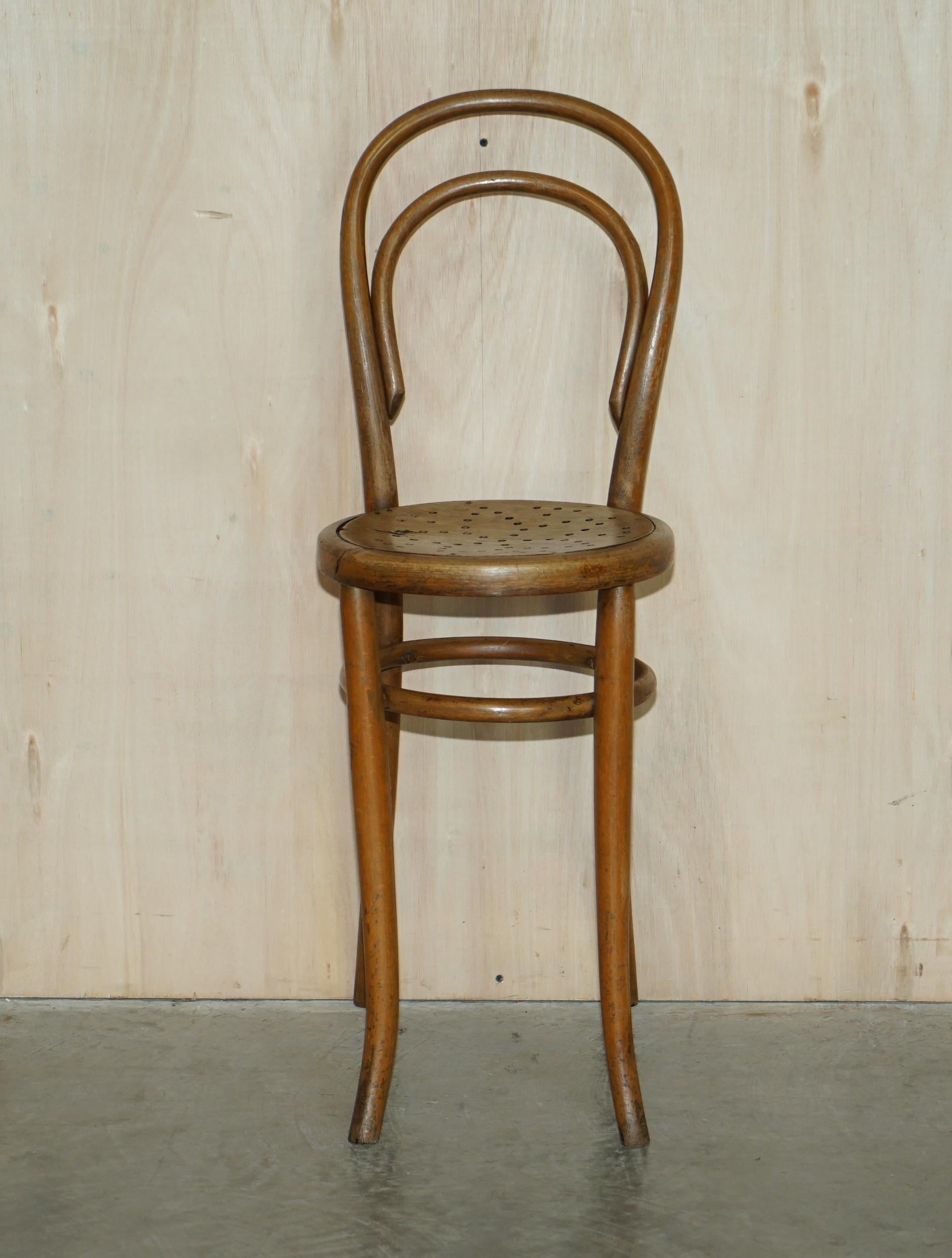 3 Original circa 1920 Mundus Vienna Austria Bentwood High Back Kitchen Chairs For Sale 6