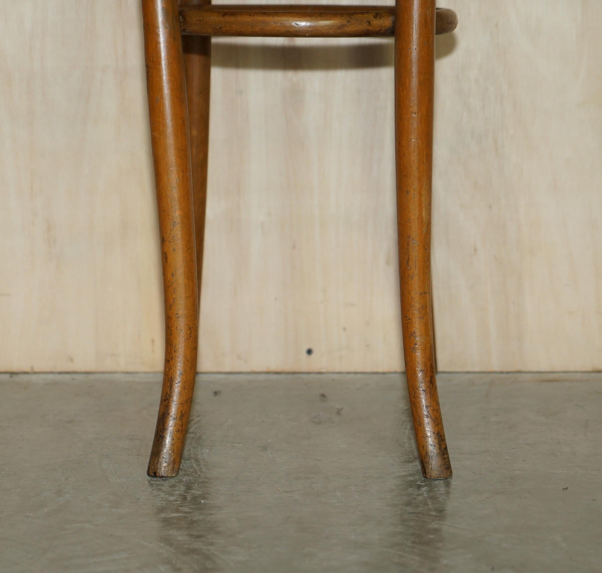 3 Original circa 1920 Mundus Vienna Austria Bentwood High Back Kitchen Chairs For Sale 8