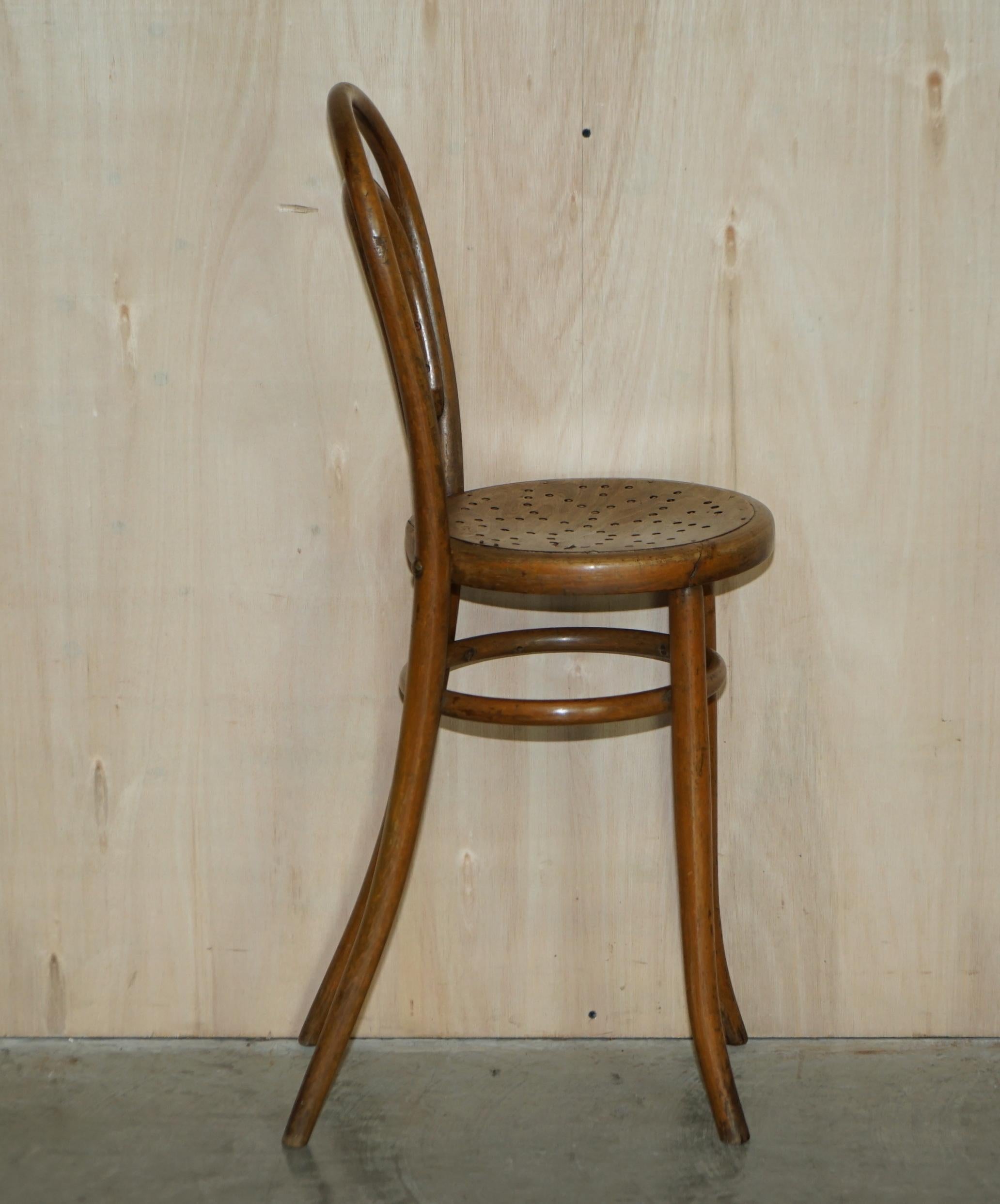 3 Original circa 1920 Mundus Vienna Austria Bentwood High Back Kitchen Chairs For Sale 9