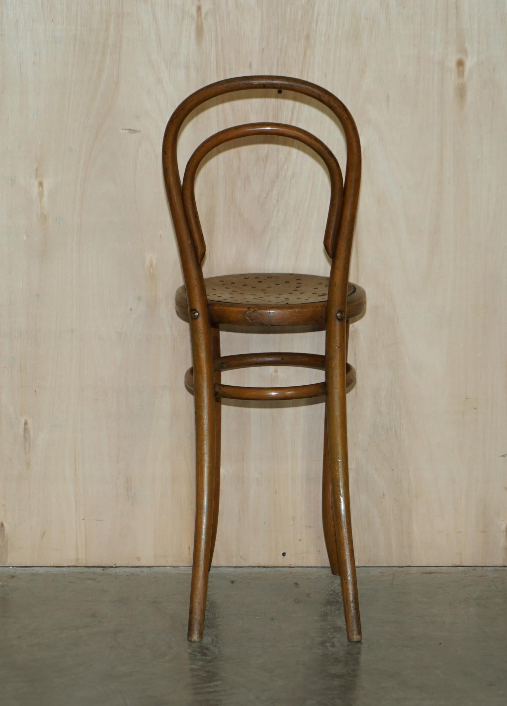 3 Original circa 1920 Mundus Vienna Austria Bentwood High Back Kitchen Chairs For Sale 10