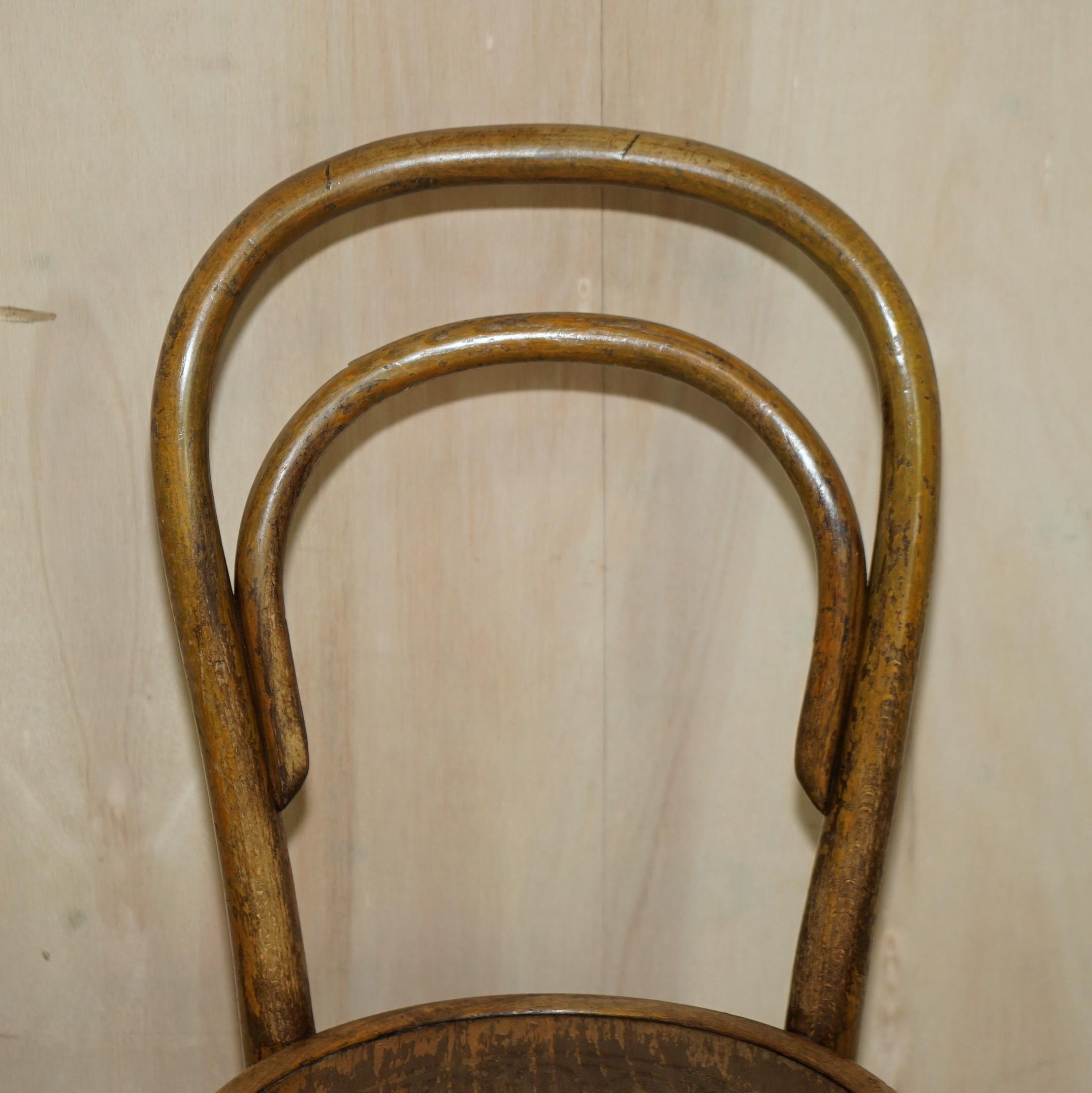 Art déco 3 Chaises de cuisine originales circa 1920 Mundus Vienna Austria Bentwood High Back Chairs en vente
