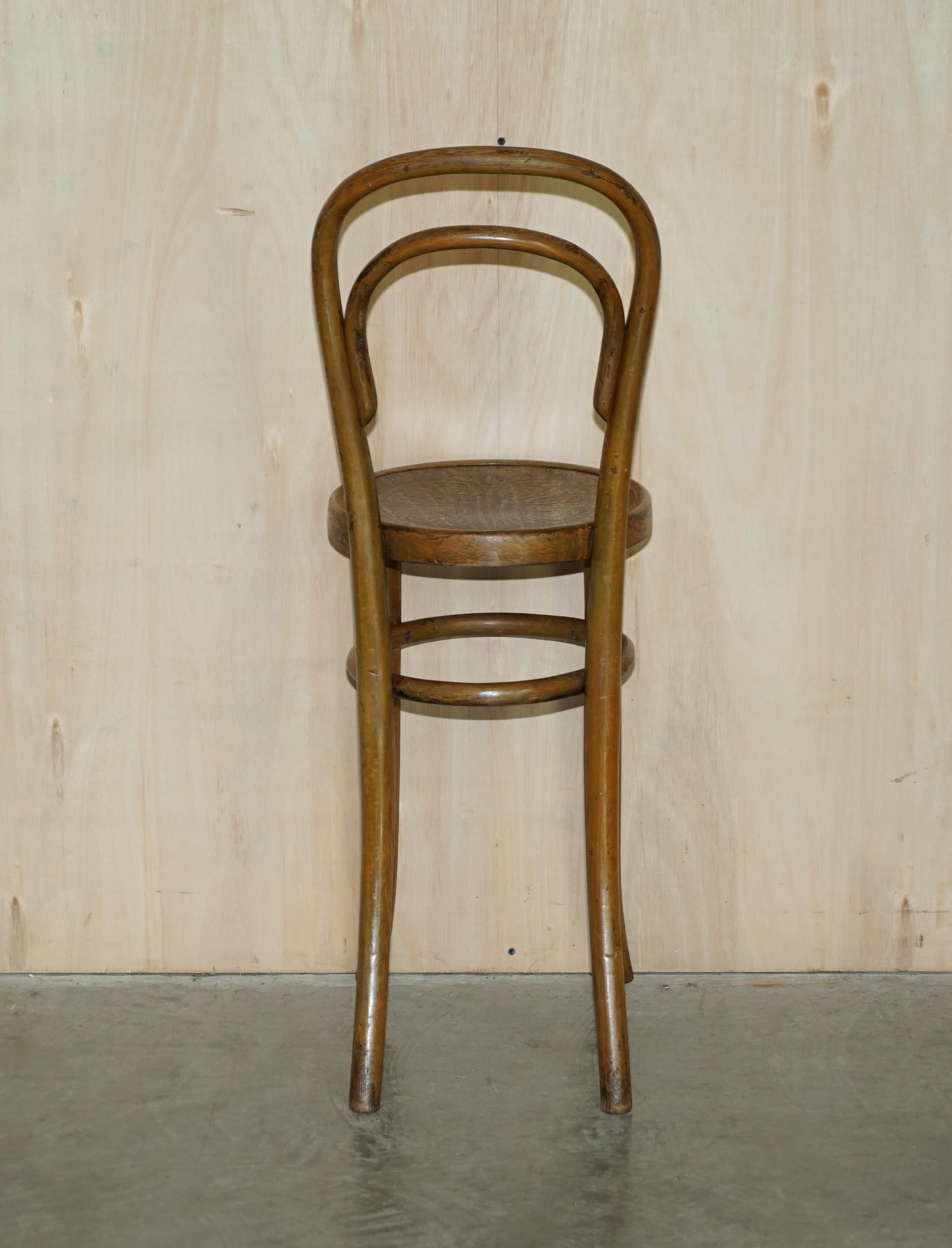 Hand-Crafted 3 Original circa 1920 Mundus Vienna Austria Bentwood High Back Kitchen Chairs For Sale