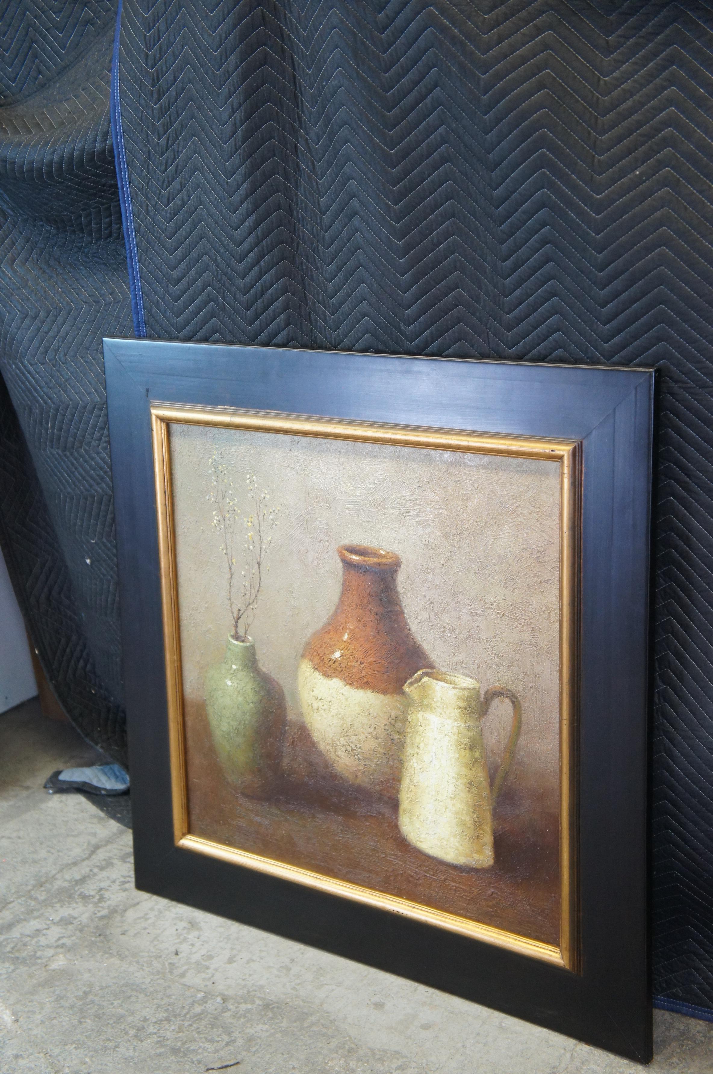 3 Original Vintage Southwestern Still Life Pottery Vase Oil Paintings Framed 41