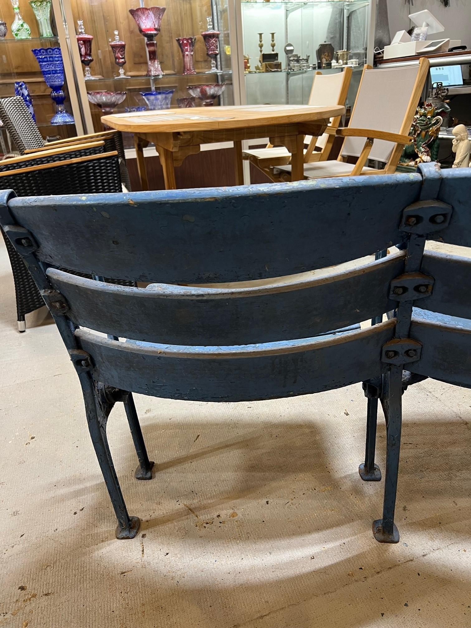 3 Original Yankee Stadium Wooden Curved Back Seats, Unrestored, Freestanding For Sale 6