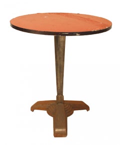 3 Outdoor Art Deco Style Chrome Café Table