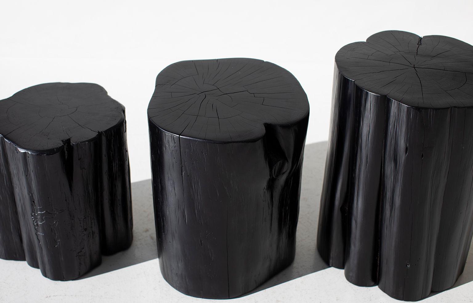 Organic Modern 3 Outdoor Black Stumps For Sale