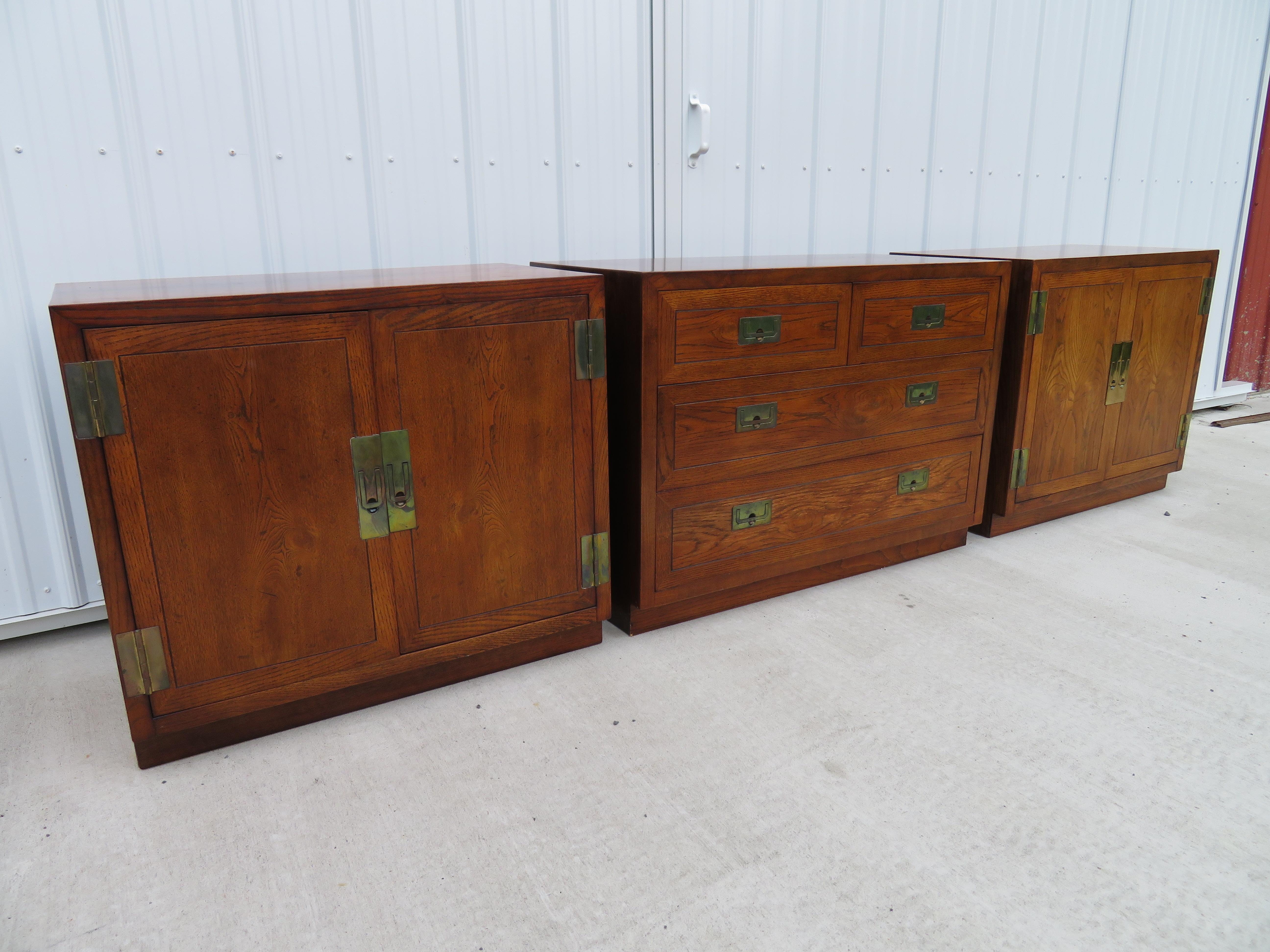 3 Outstanding Henredon Campaign Chest Cabinet Credenza Mid-Century Modern 9