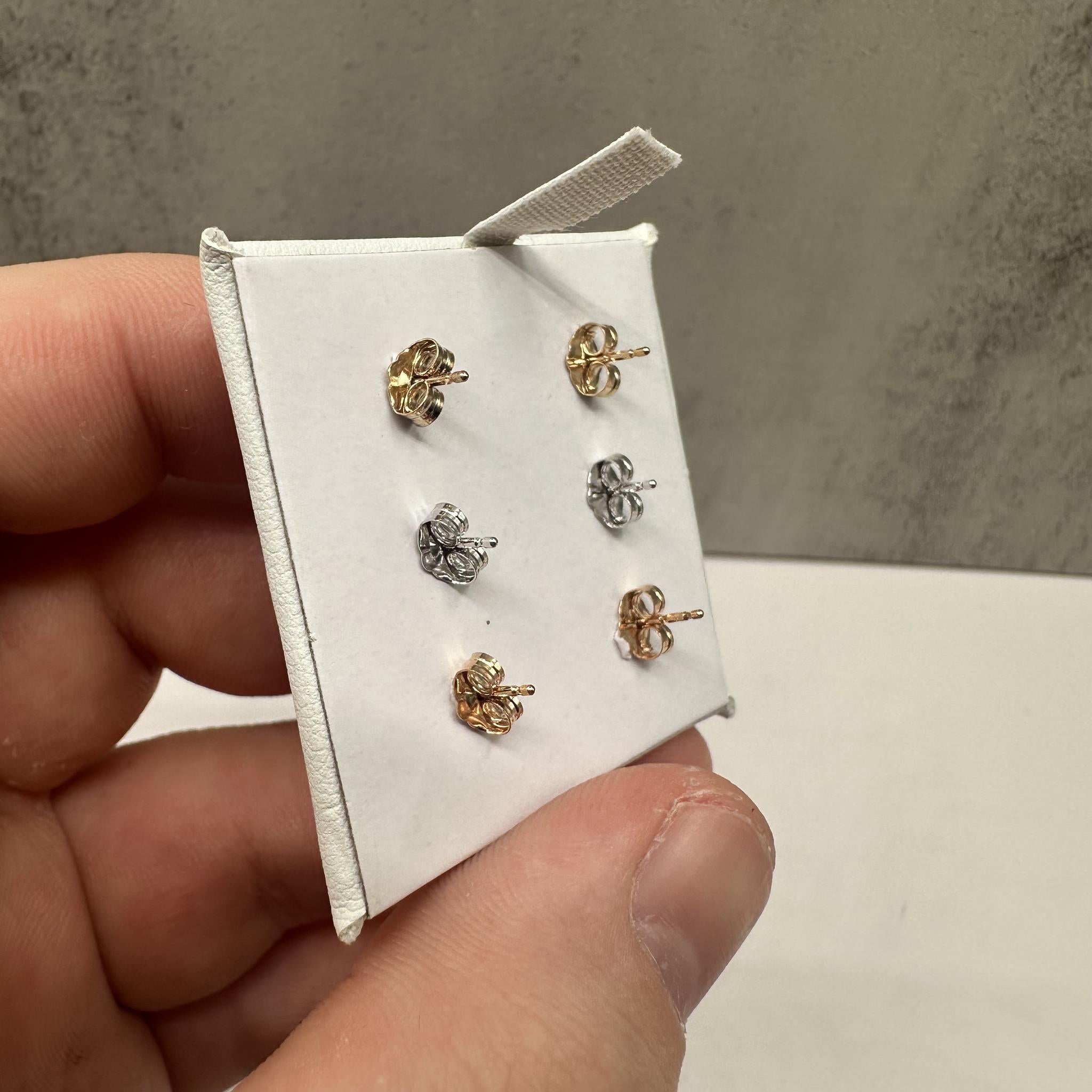 Taille simple Lot de 3 : Boucles d'oreilles diamant en or 10kt - 0.25ctw IJ I Dia, 3 paires en vente