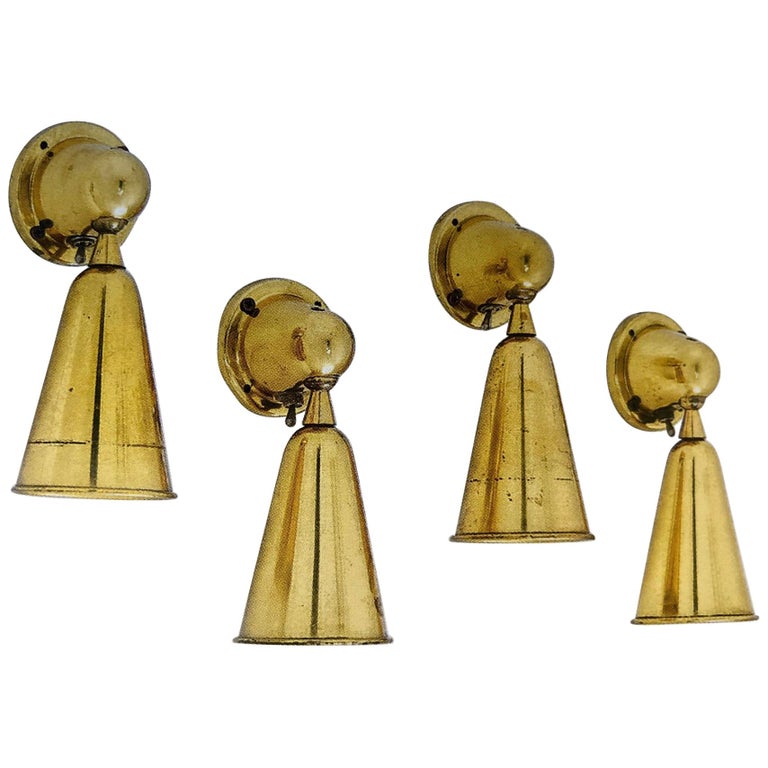 3 Pairs of Italian Mid-Century Modern Brass Articulating Wall Sconce, Arredoluce For Sale