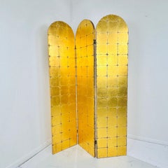 3 Panel 1960s Gilded Italian Screen