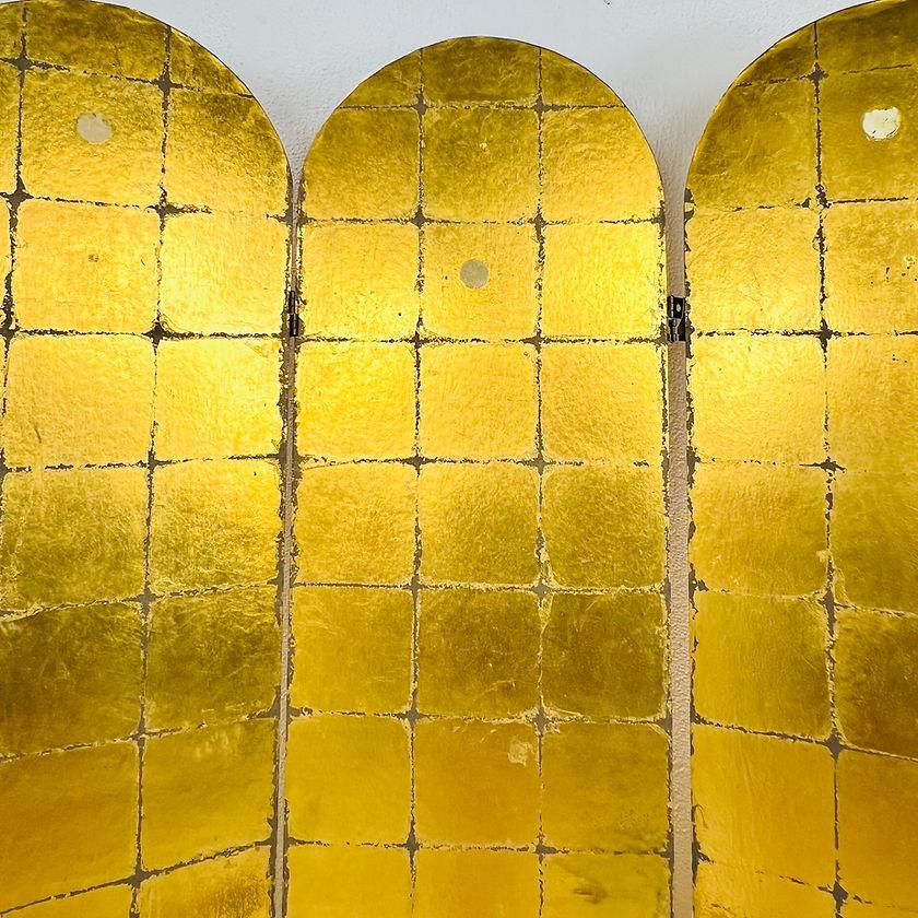 3 Panel 1960s Gilded Italian Screen In Good Condition In Dallas, TX