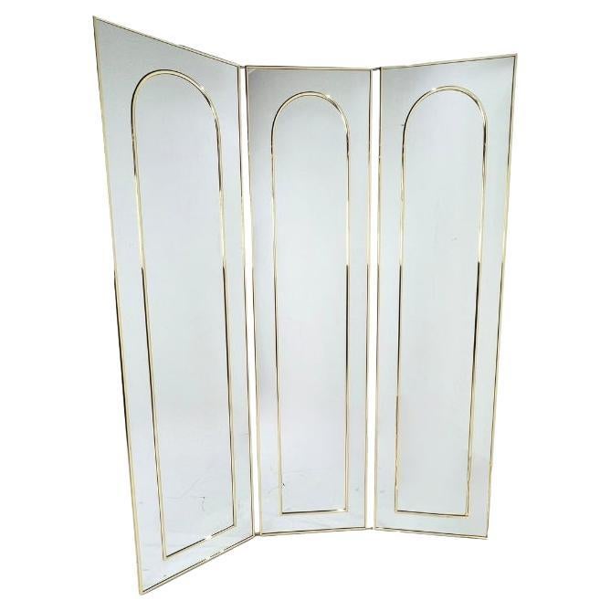 3 Panel Double Sided Mirror Screen / Room Divider For Sale 14