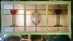 3 Panel Stained Glass Window 44" x 21"