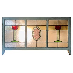 3 Panel Stained Glass Window 44" x 21"