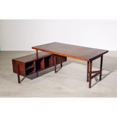 3-Part Desk With 3-Round Legs by Pierre Jeanneret for Chandigarh, Circa 1958-60