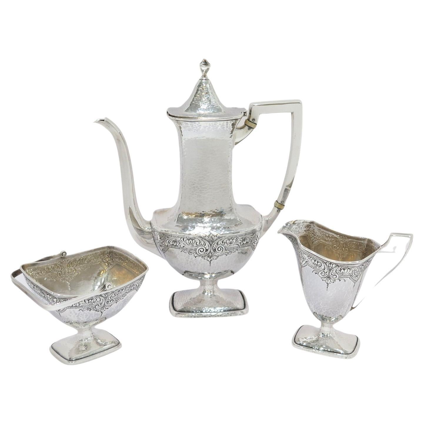 International Art Deco Sterling Silver 6 Piece Coffee Tea Set at 1stDibs