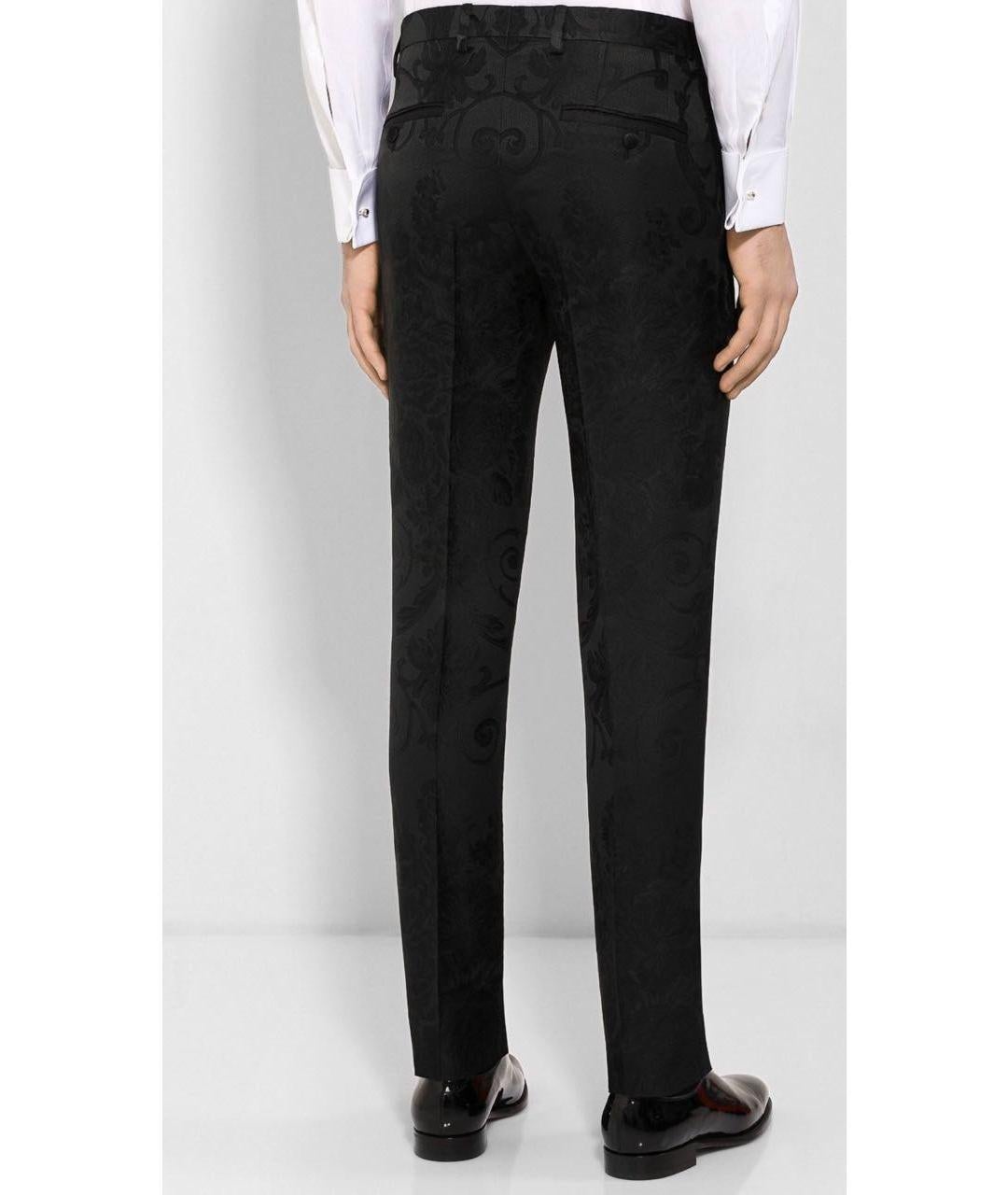 Black 3-pc Dolce & Gabbana Jacquard Suit for Men