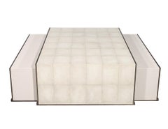 3 PC Faux Painted Shagreen Cocktail Table with 2 Pullout Tables