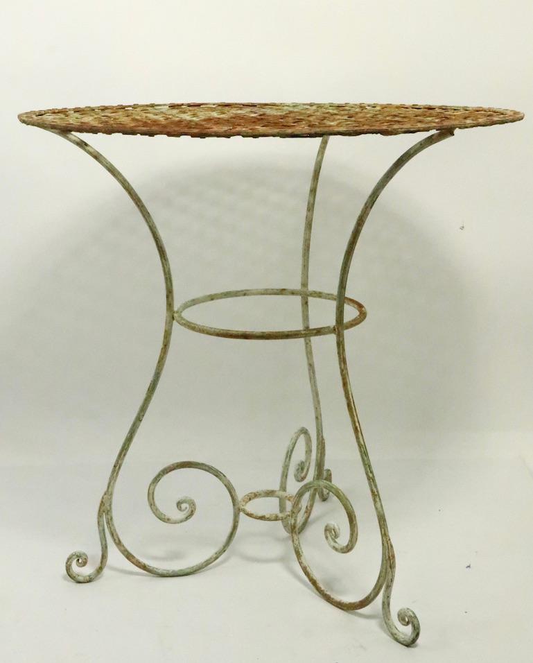 wrought iron bistro table