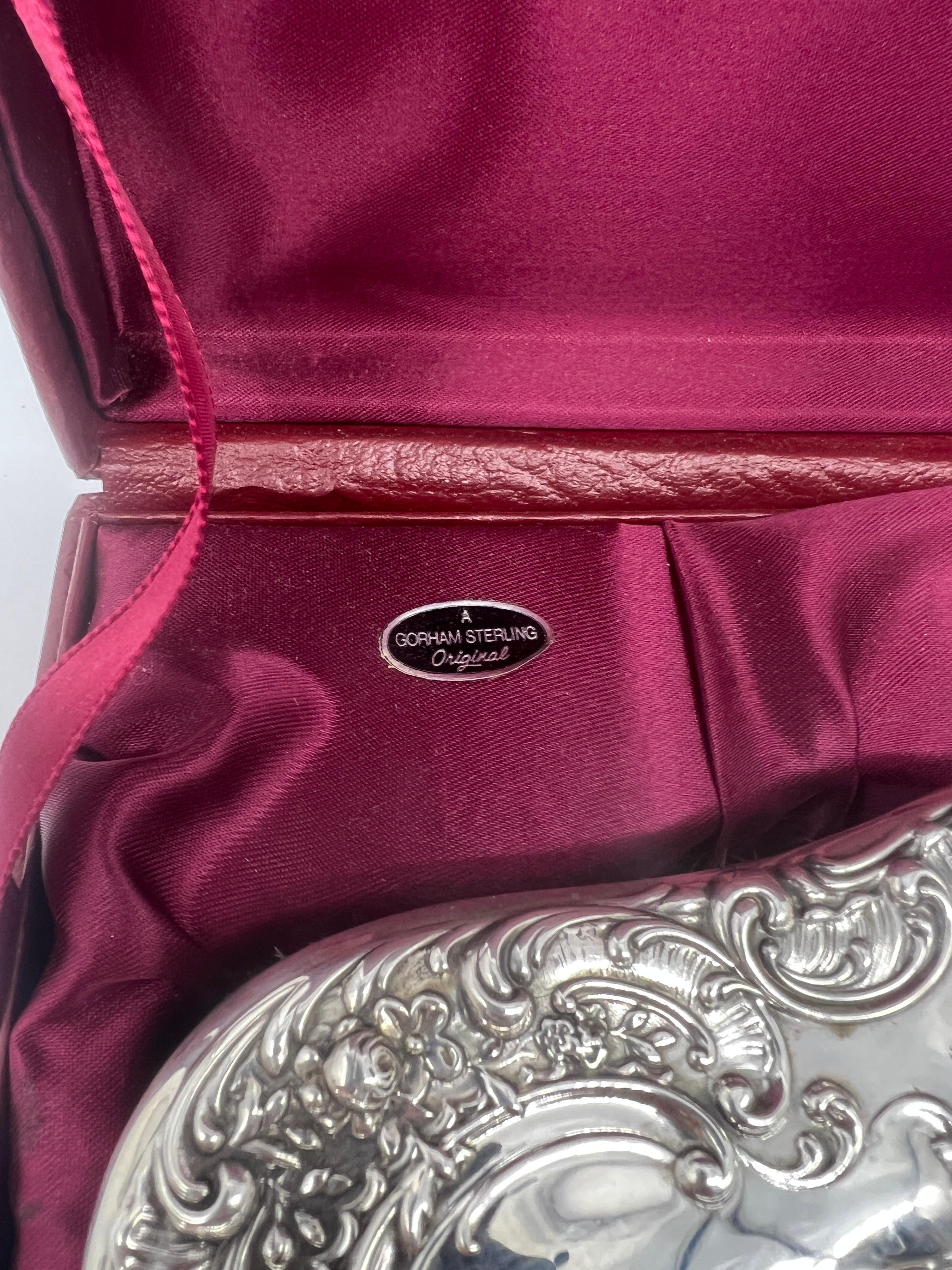 American 3 Pc Gorham Sterling Silver Cased Dresser Set