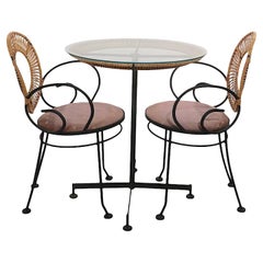 Cafe Dinette-Set aus der Mitte des Jahrhunderts mit Tisch und zwei Stühlen, Umanoff zugeschrieben