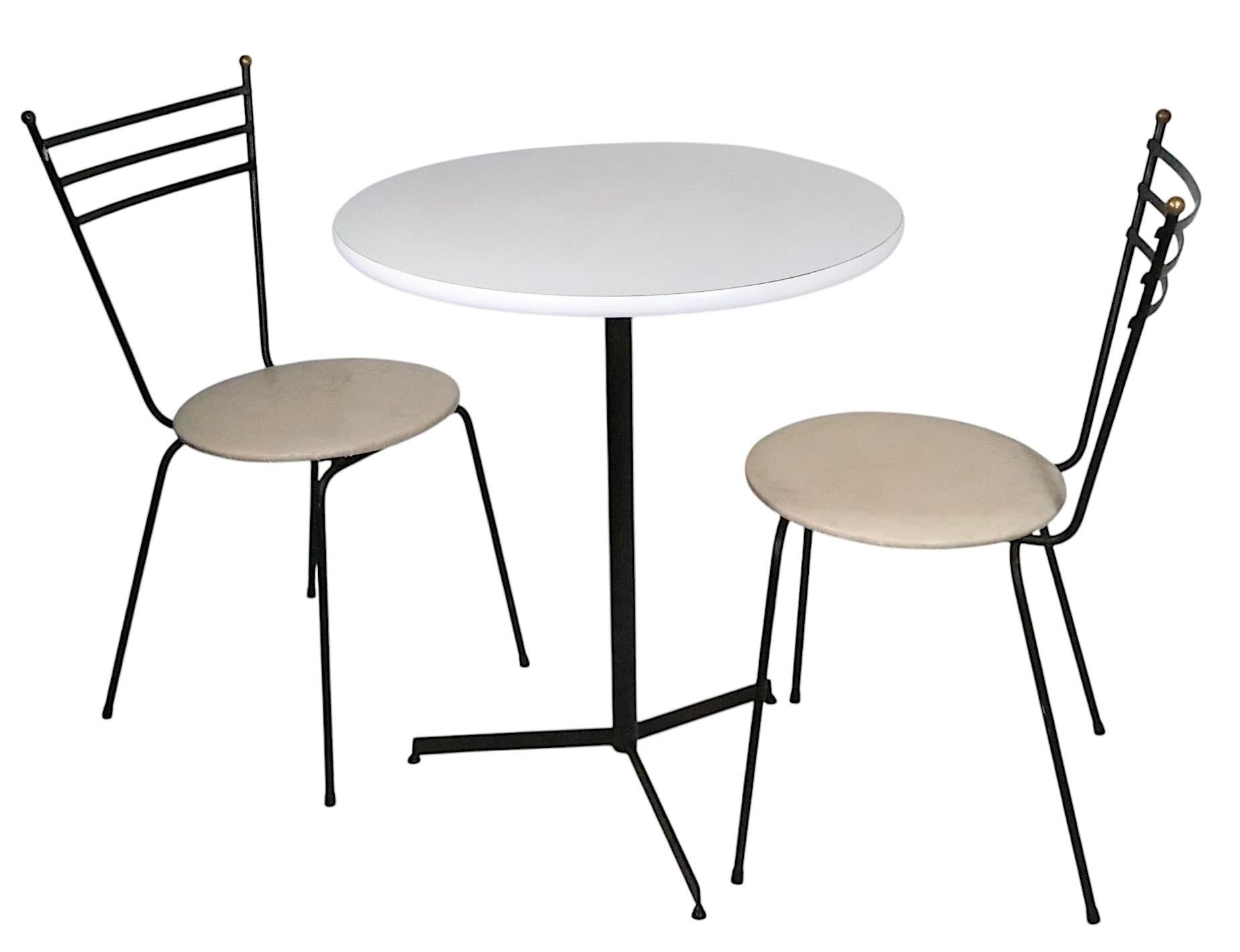 3 uds. Juego Dinette Café Bistro de mediados de siglo según Paul McCobb c. 1950/60's Metal en venta