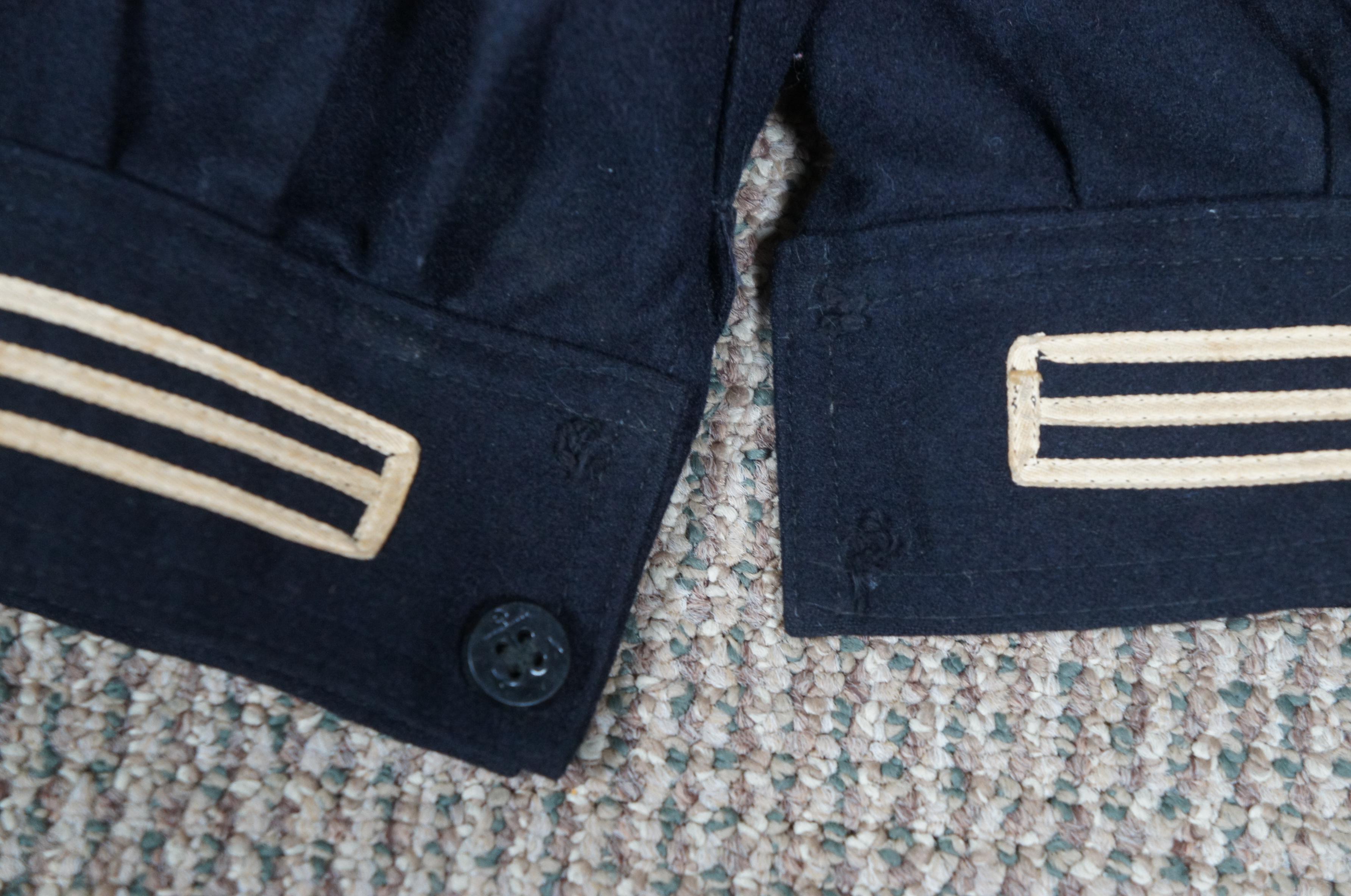 3 Pc Mid Century US Navy Blue Wool Uniform Jumper Pants Cracker Jack For Sale 7