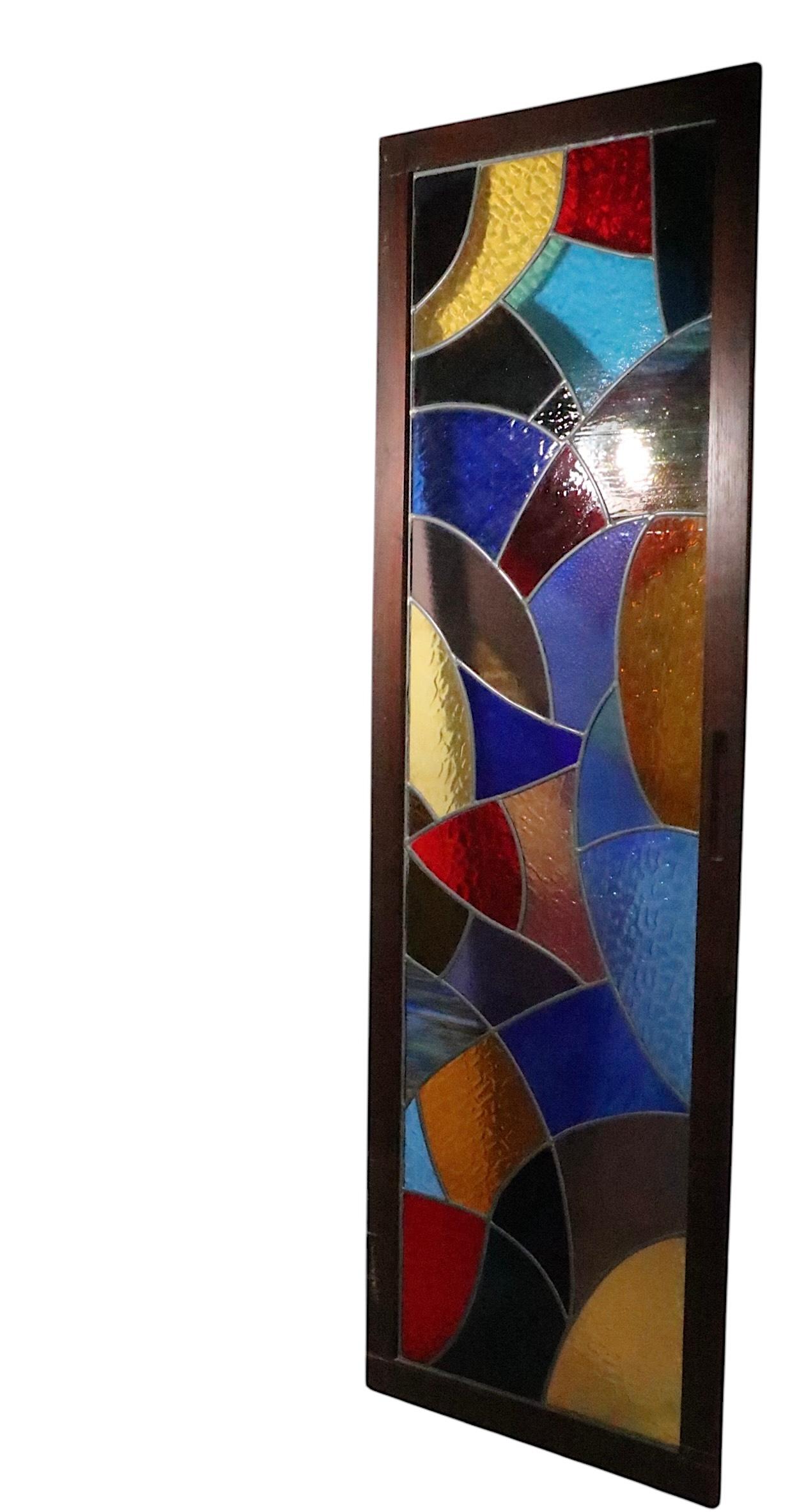 3 pc. Panneaux de vitrail modernistes vers les années 1970 en vente 3
