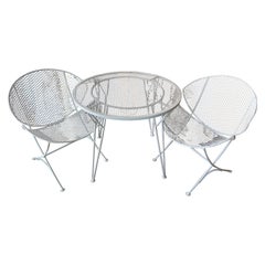 3 Pc. Salterini Orange Slice Clam Shell Bistro Patio Dining Table & Chairs Set