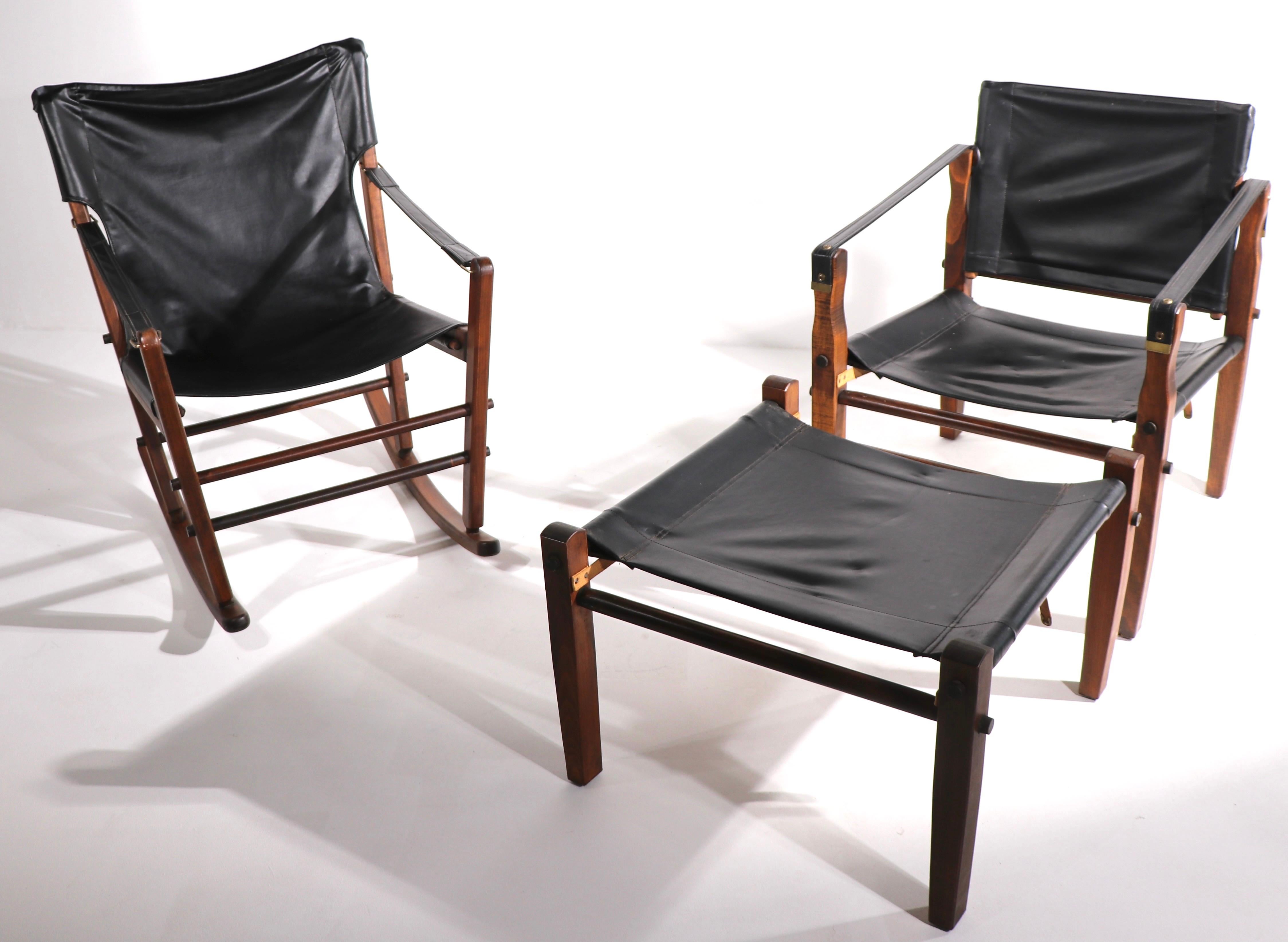 3 Pc. Suite Safari Chairs et Ottomane par Gold Metal Furniture Racine, Wisconsin en vente 7