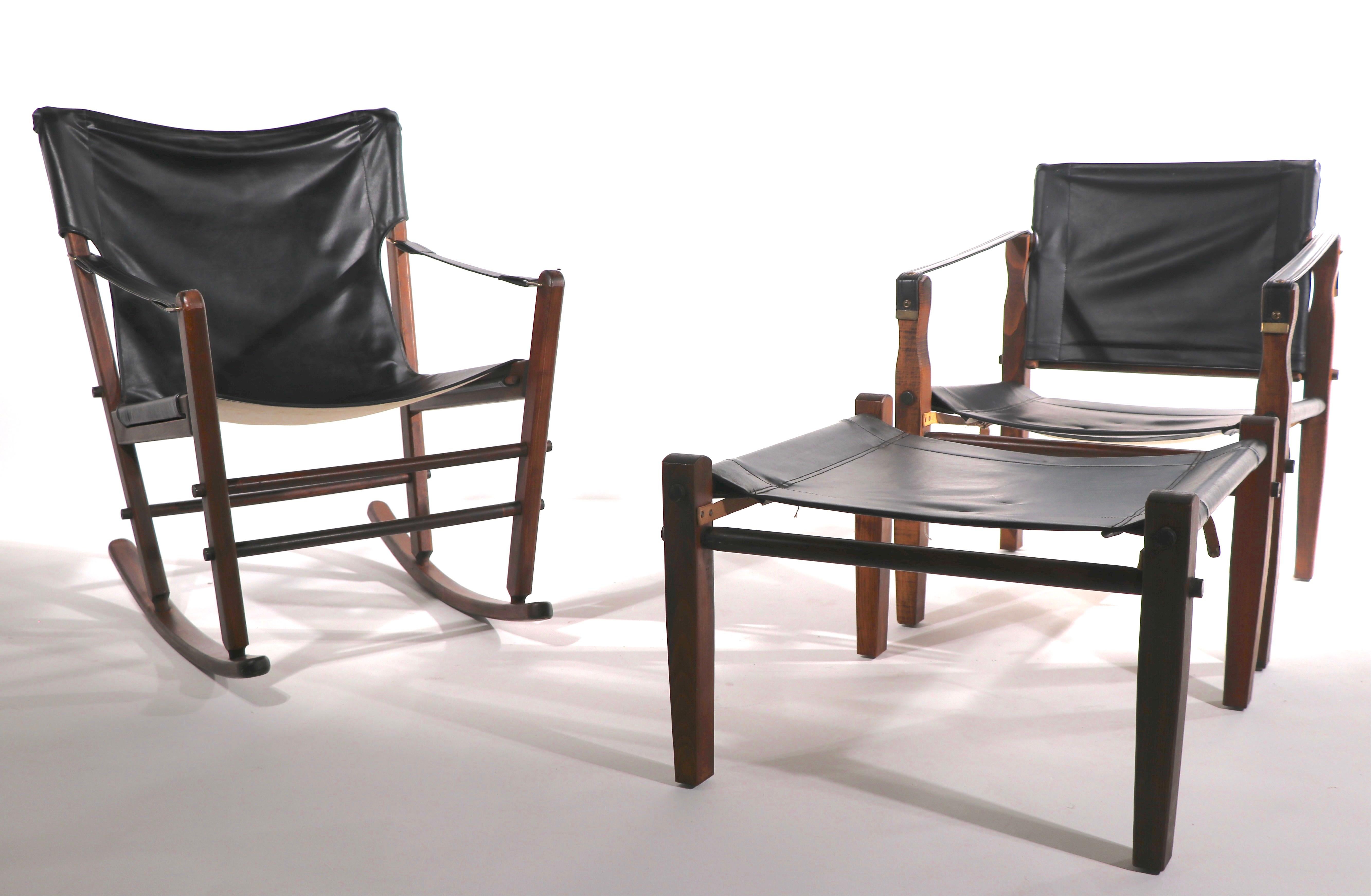 3 Pc. Suite Safari Chairs et Ottomane par Gold Metal Furniture Racine, Wisconsin en vente 8