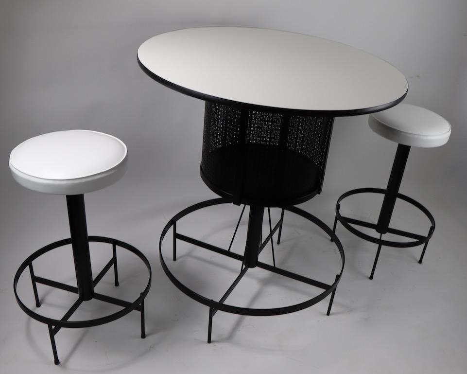 Mid-Century Modern Ensemble bar et tabouret Umanoff de 3 pièces en vente