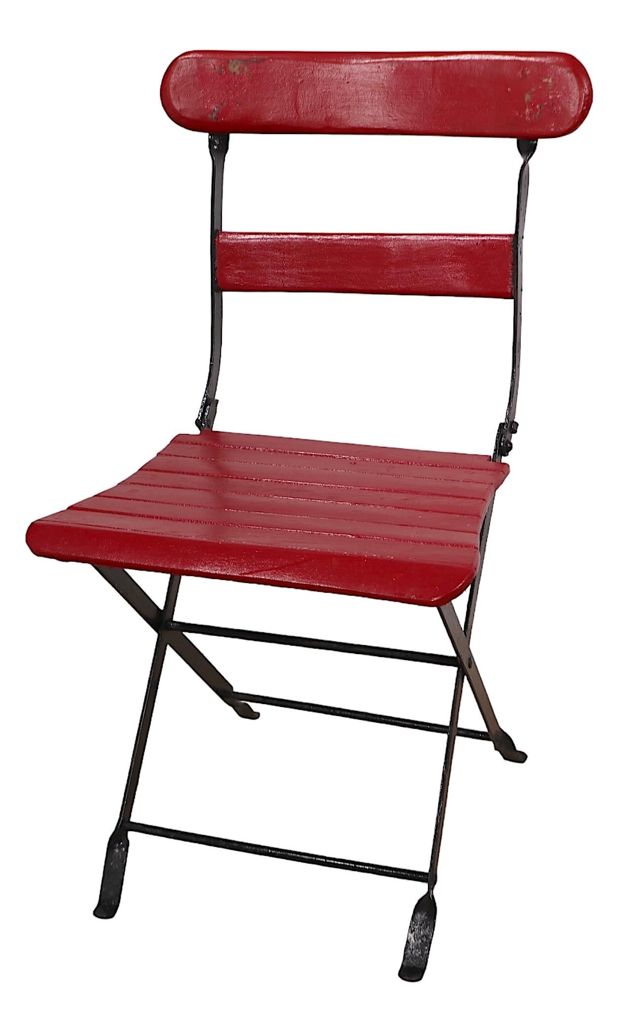 3 pc. Vintage Folding  Cafe Bistro Beer Garden Garden Patio Dinette Set For Sale 7