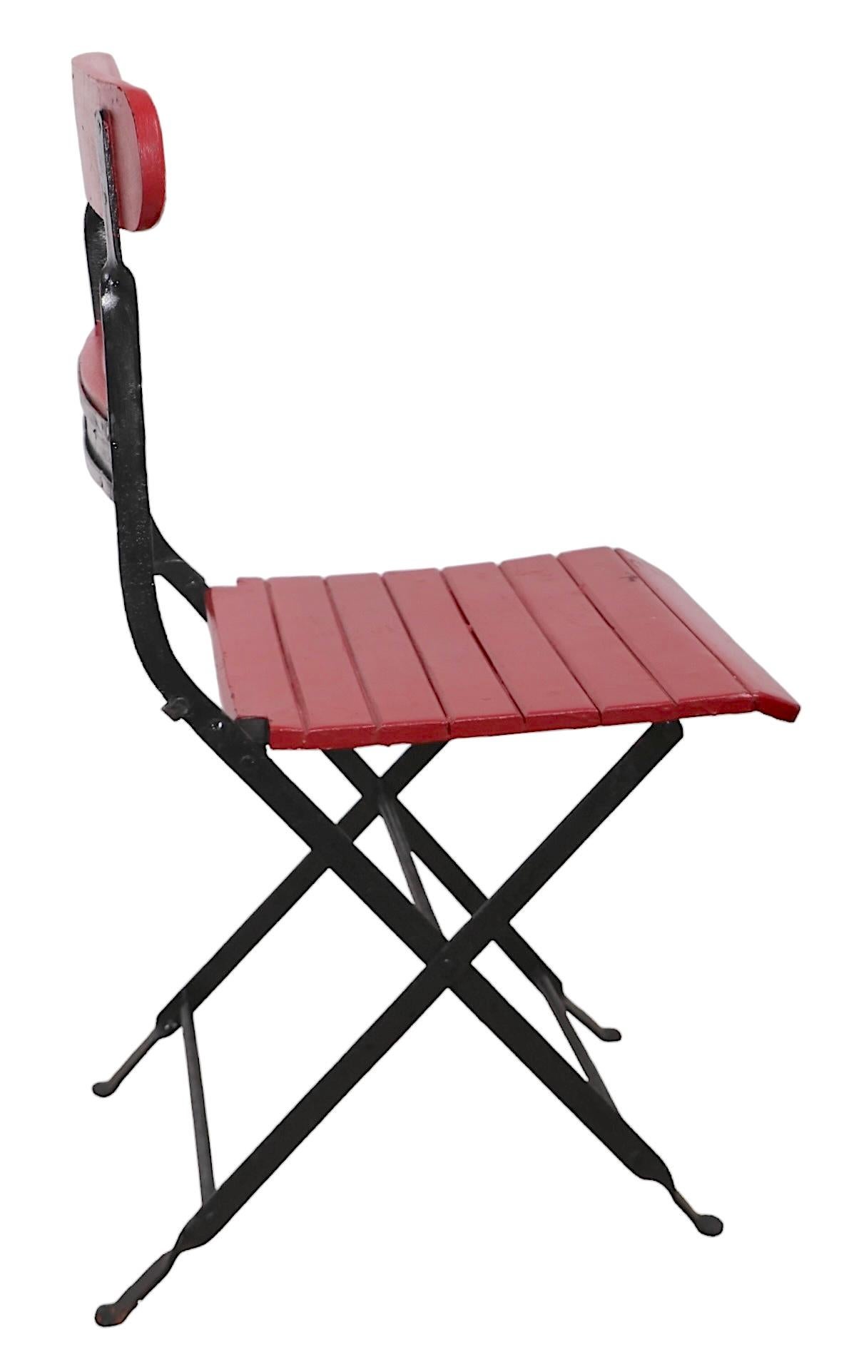 3 pc. Vintage Folding  Cafe Bistro Beer Garden Garden Patio Dinette Set For Sale 8