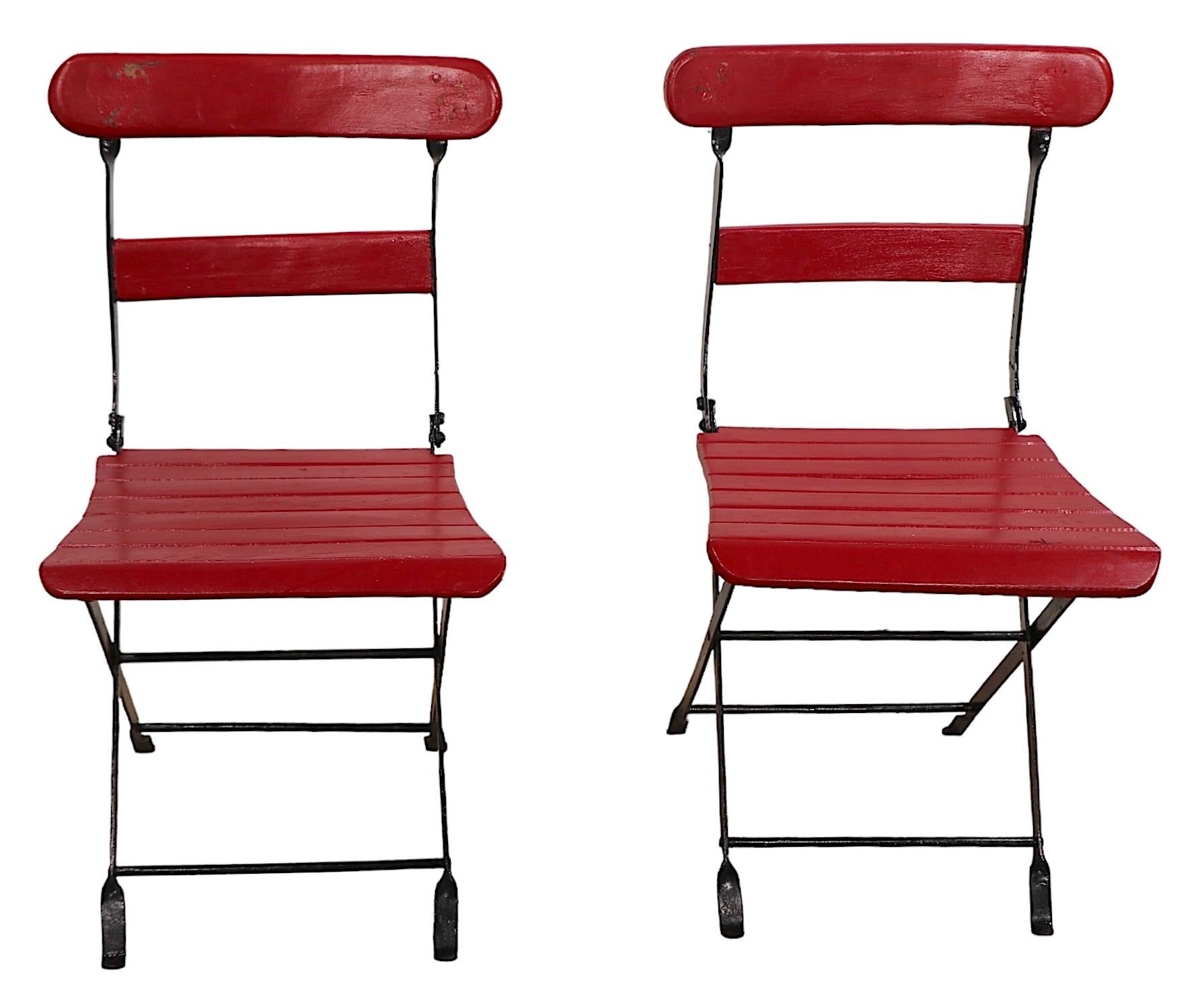 3 pc. Vintage Folding  Cafe Bistro Beer Garden Garden Patio Dinette Set For Sale 9