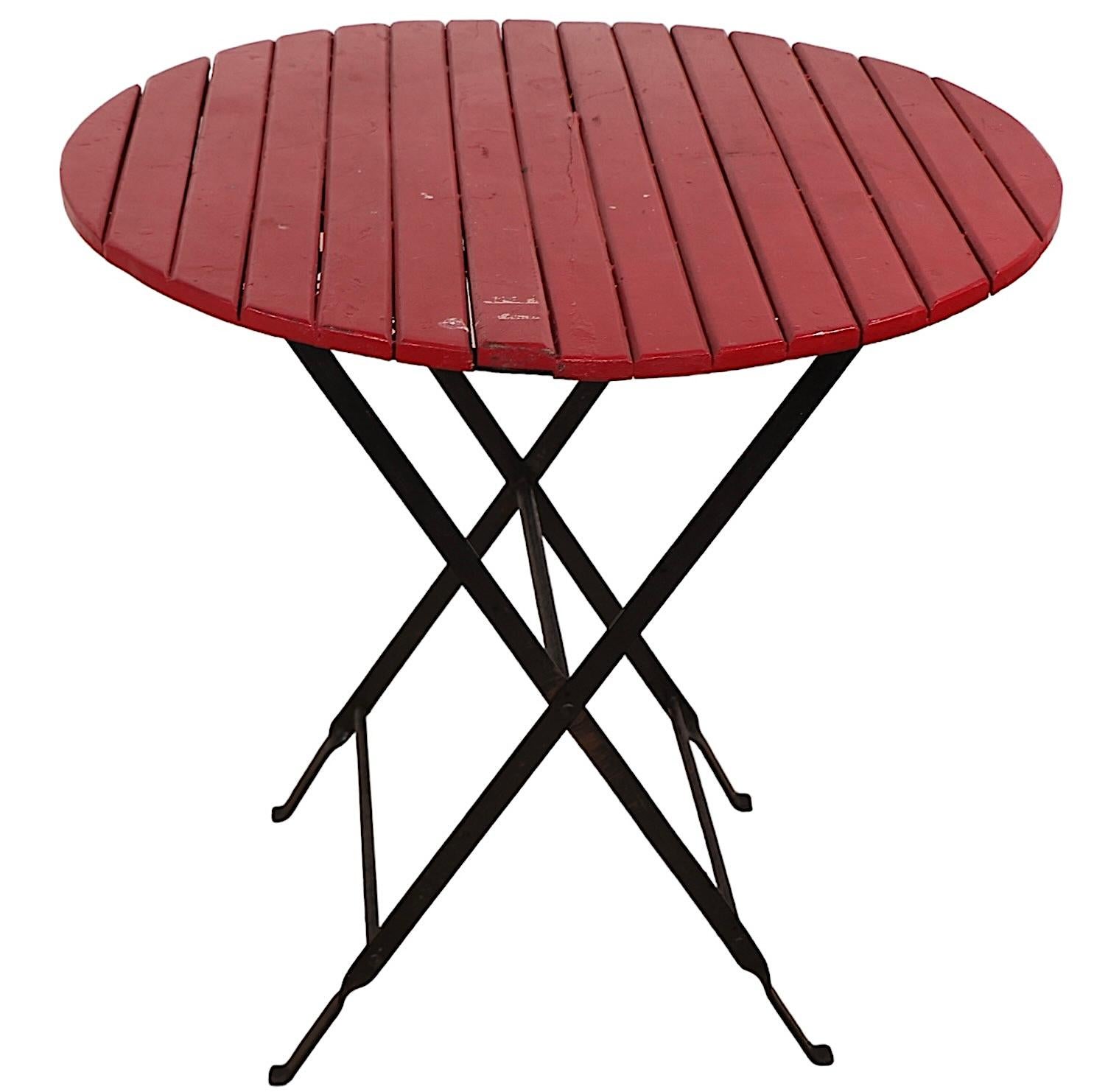 3 pc. Vintage Folding  Cafe Bistro Beer Garden Garden Patio Dinette Set For Sale 1