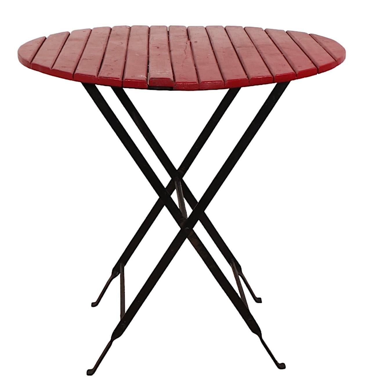 3 pc. Vintage Folding  Cafe Bistro Beer Garden Garden Patio Dinette Set For Sale 2