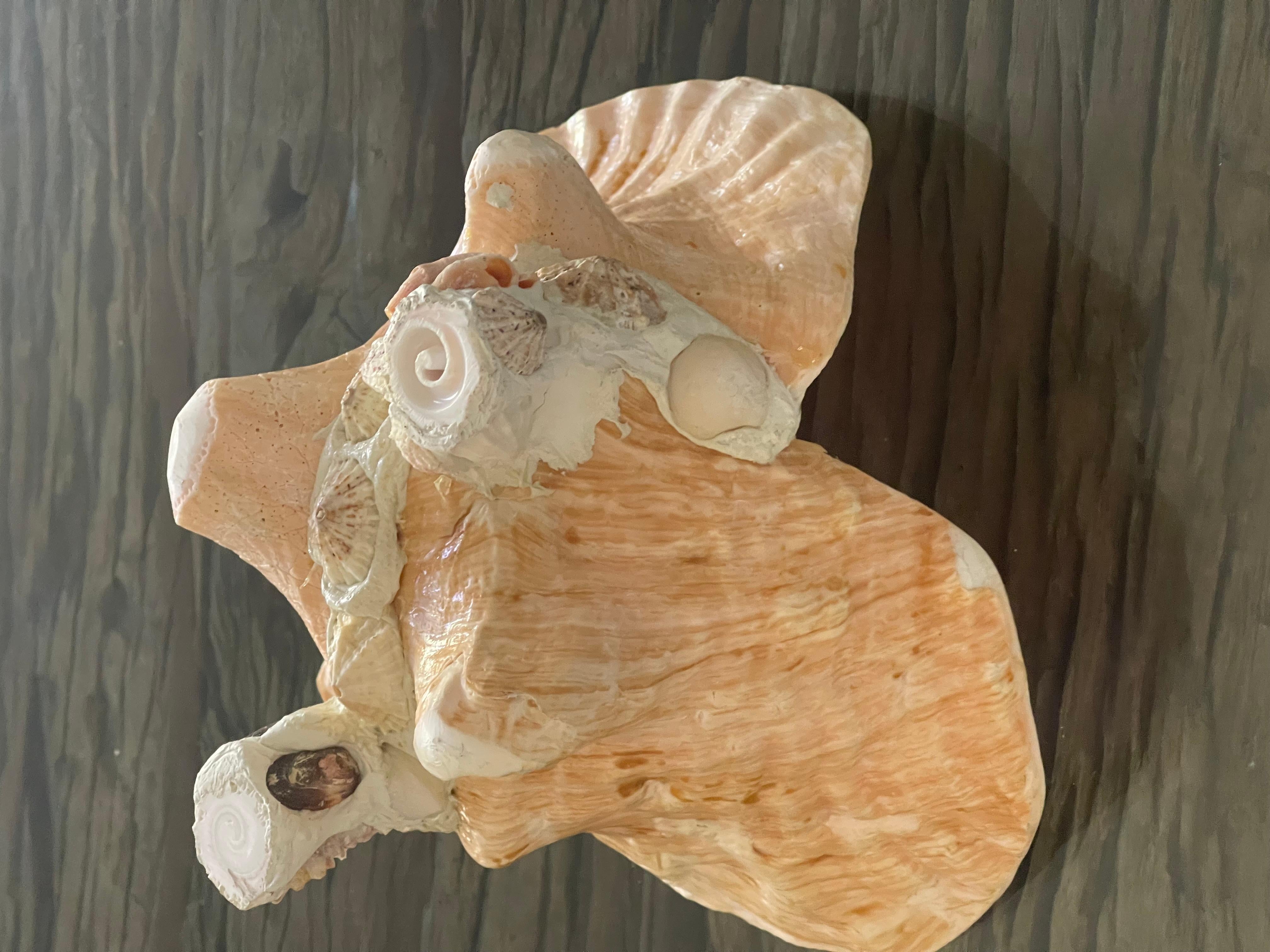 3 pcs Sea Shell Bowls and Spoon Table Set Handmade For Sale 2