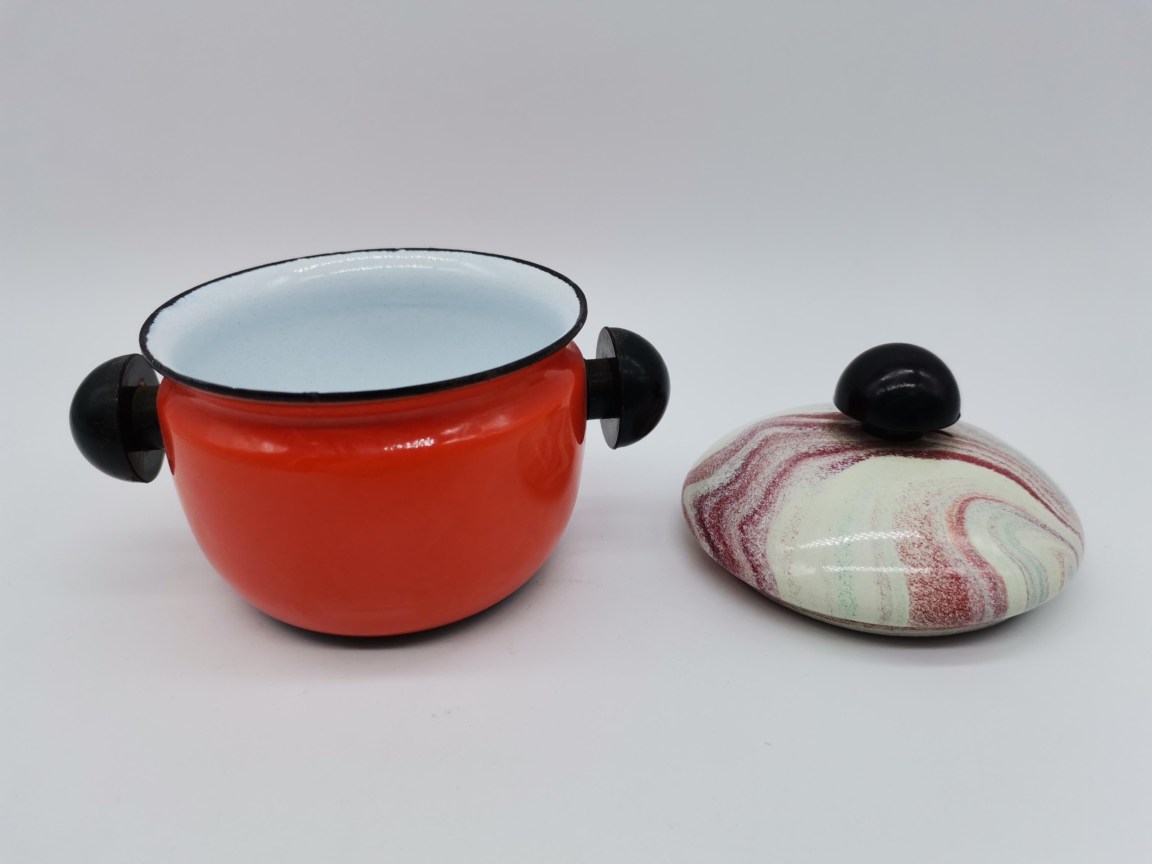 Forged 3 Pcs., Small Cooking Pots, Ceramic, Carl Auböck Vienna, Austria For Sale