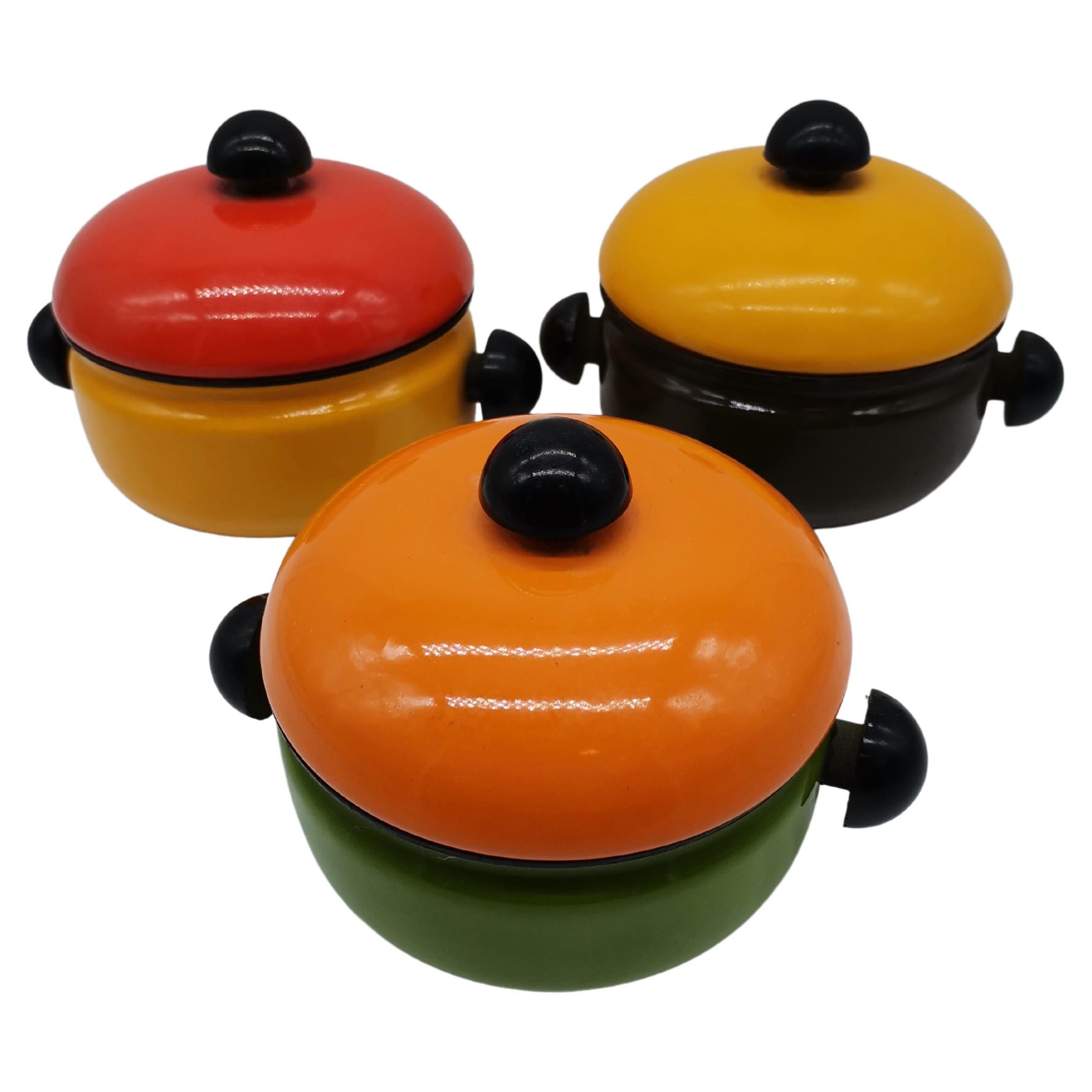 3 Pcs., Small Cooking Pots, Ceramic, Carl Auböck Vienna, Austria For Sale  at 1stDibs