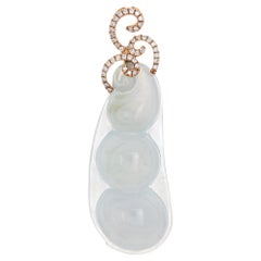 Ciondolo "3 Peas in a Pod" in oro rosa 14k con diamante Estate Jewelry