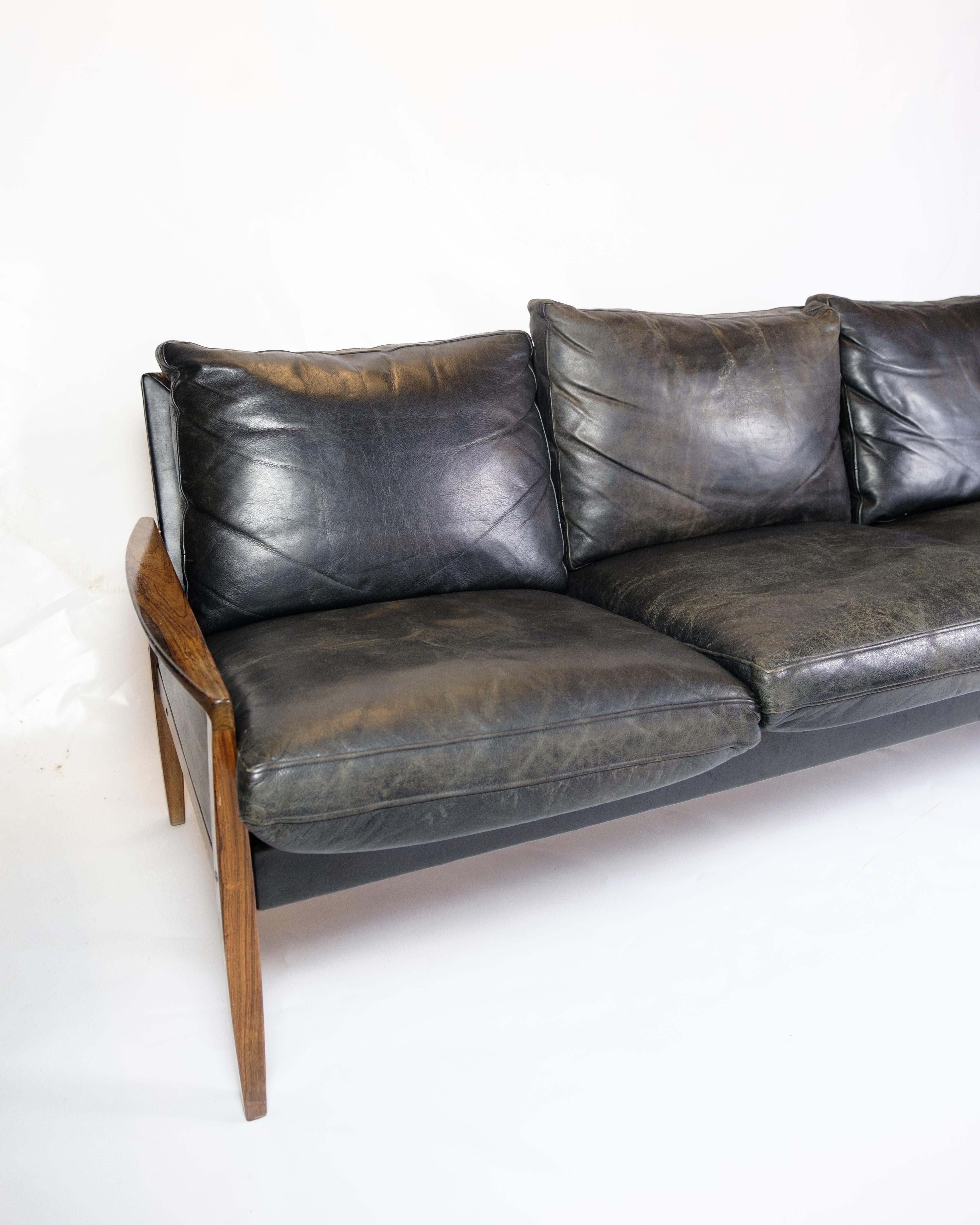 3 pros. Sofa aus Palisanderholz von Hans Olsen, hergestellt von Brdr. Juul K. Aus den 1960er Jahren (Moderne der Mitte des Jahrhunderts) im Angebot