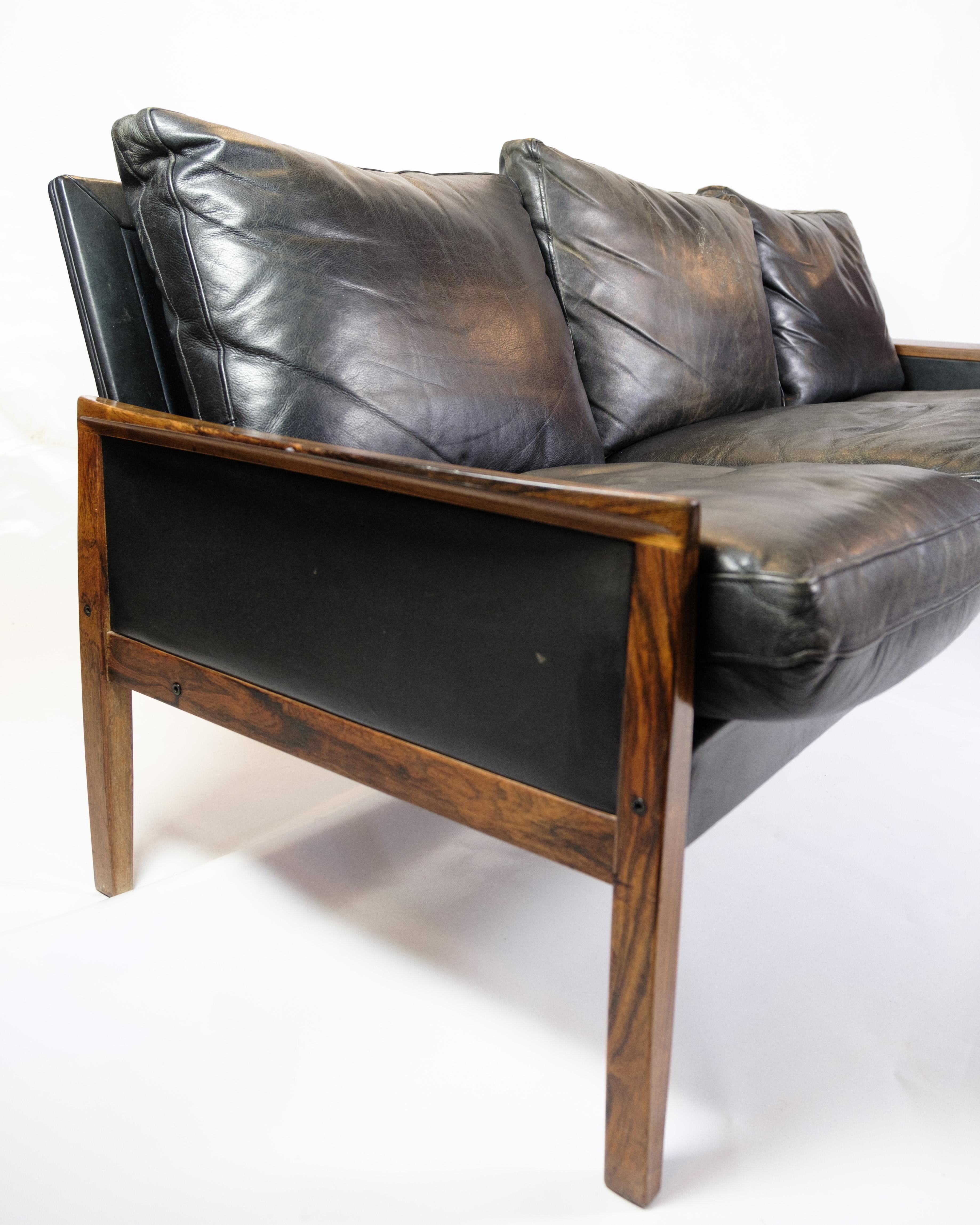 3 pros. Sofa aus Palisanderholz von Hans Olsen, hergestellt von Brdr. Juul K. Aus den 1960er Jahren im Angebot 1