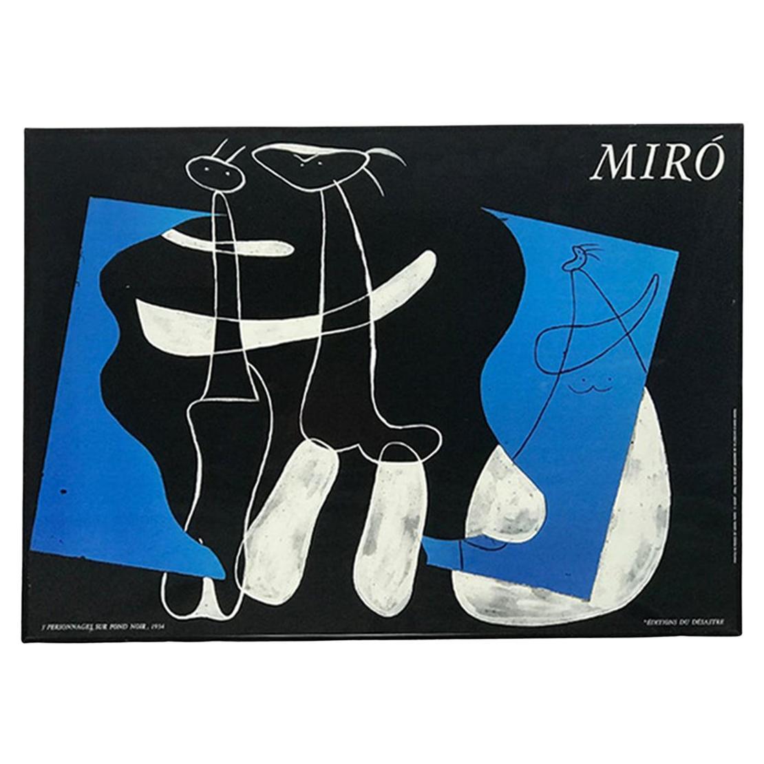 "3 Personnages sur Fond noir" by Joan Miro "Editions du Desastre"