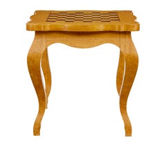 3 pezzi di tavolo da gioco e poltrone in betulla del XX secolo