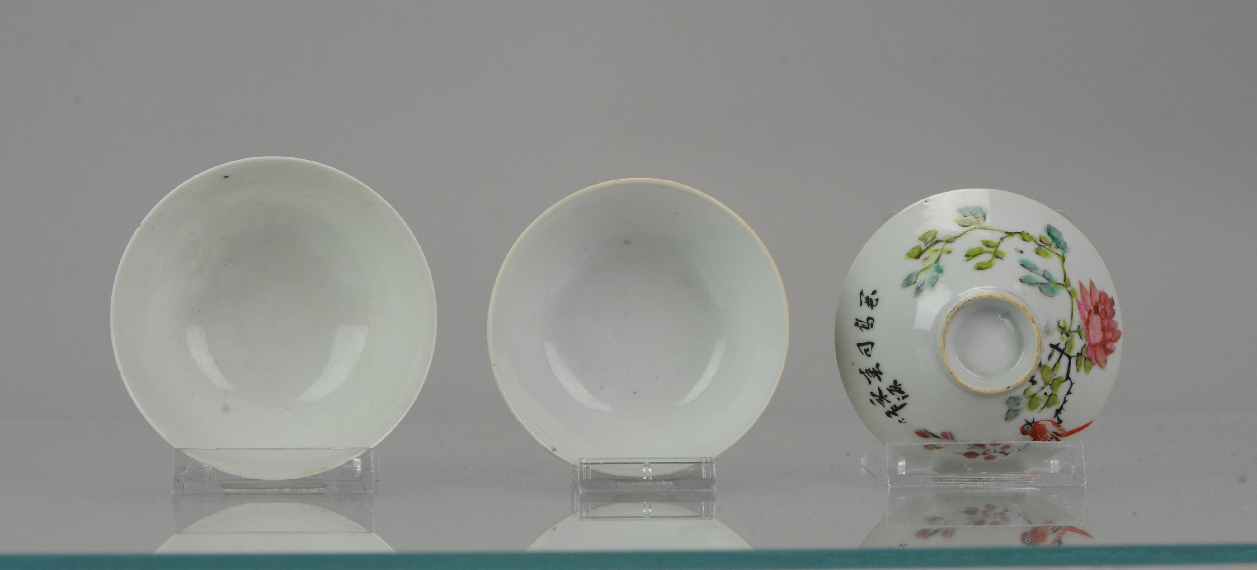 19th Century 3 Piece Antique Chinese and Japanese Bowls Calligraphy Japan, 19th century For Sale